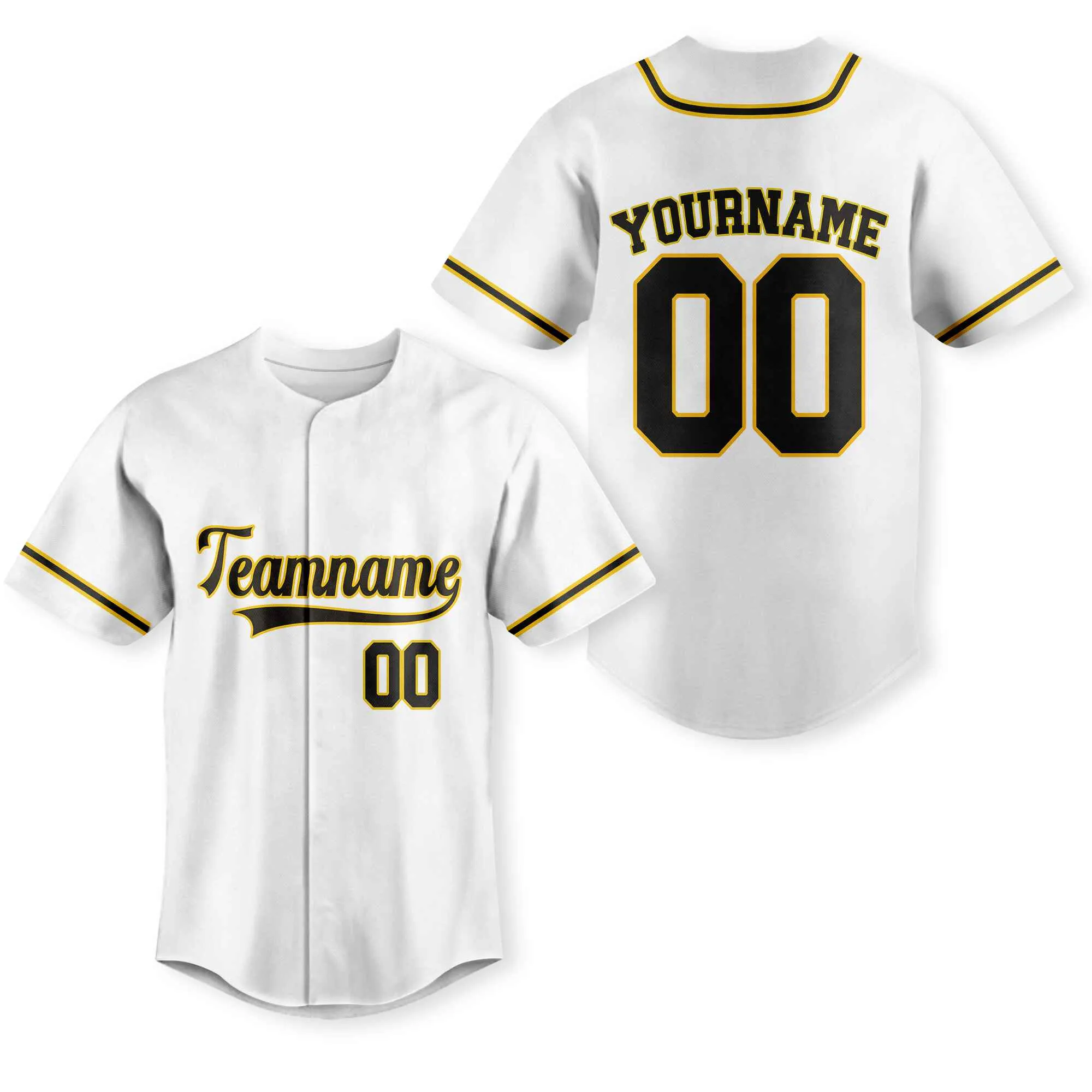 Custom White Black-Old Gold Authentic Baseball Jersey