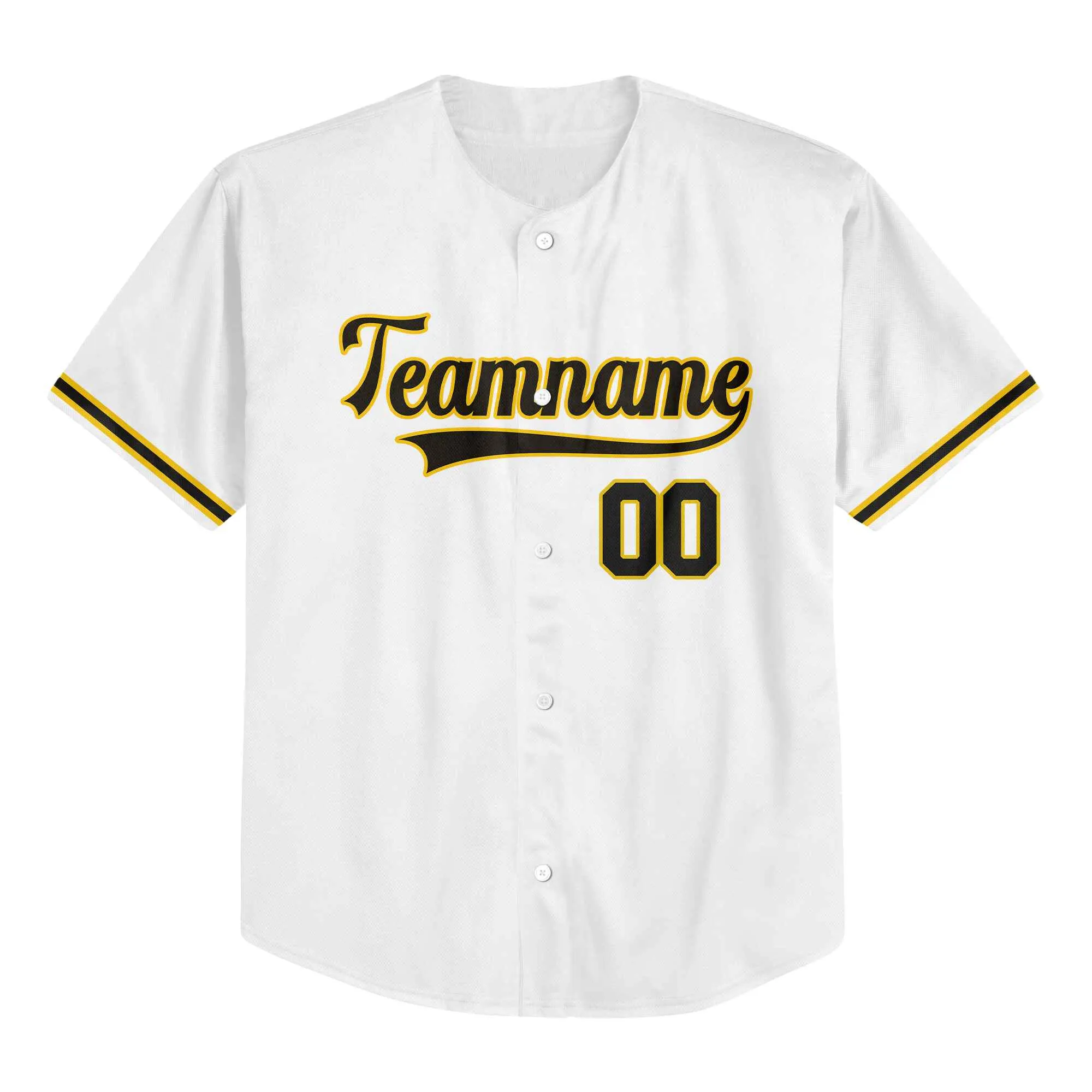 Custom White Black-Old Gold Authentic Baseball Jersey