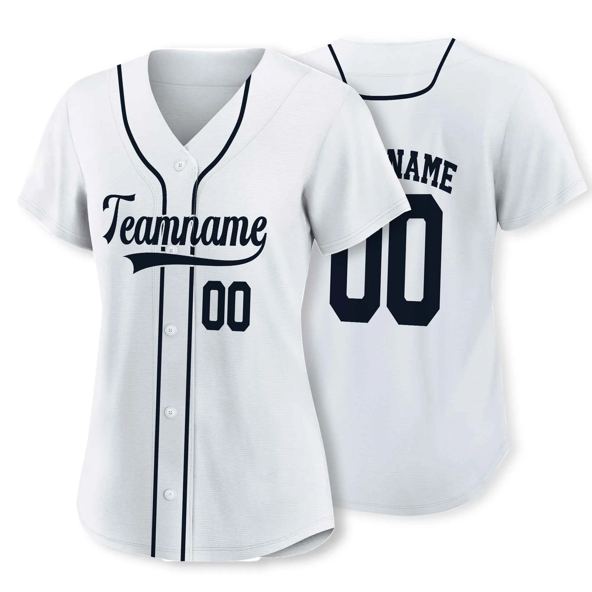 Custom White Navy Baseball Jersey