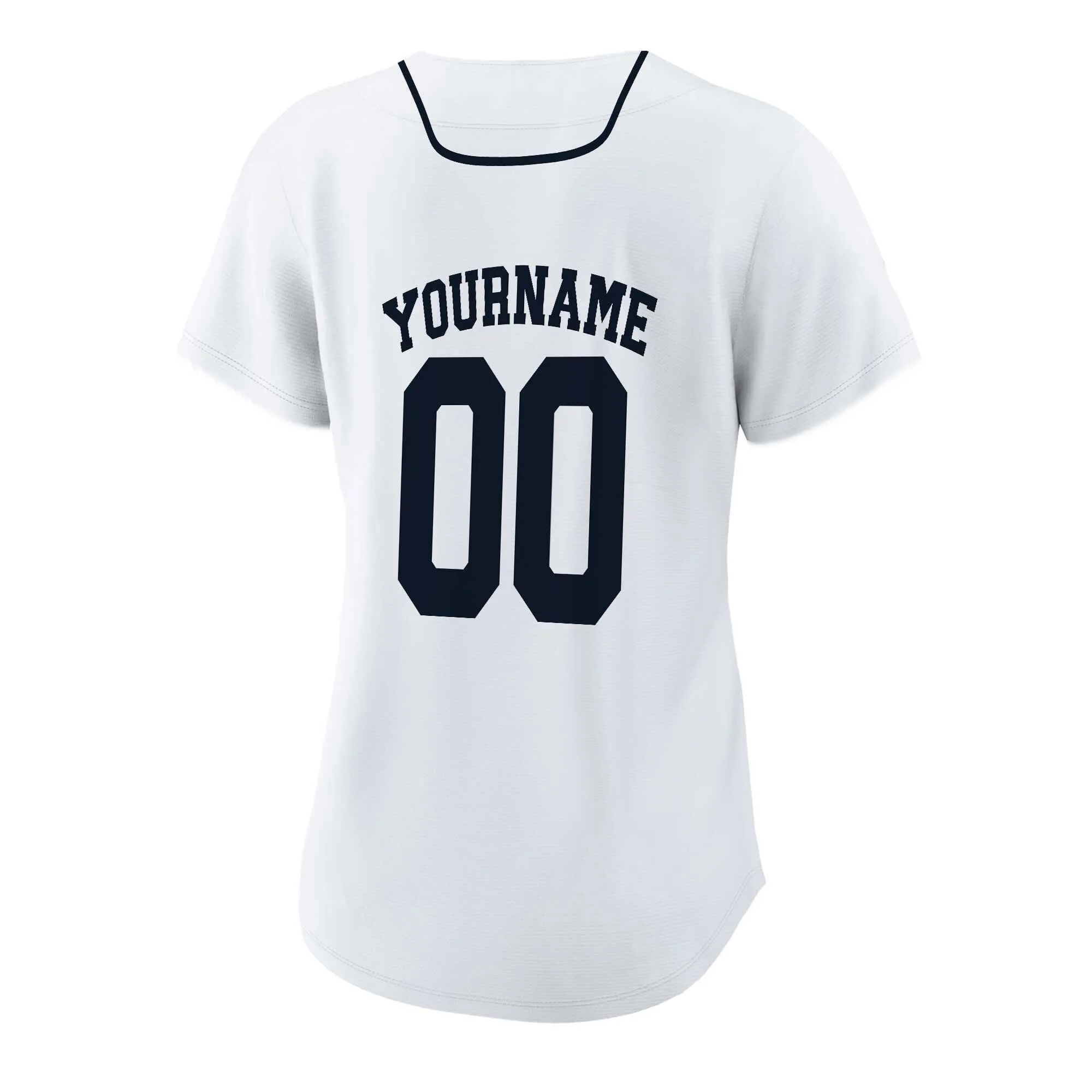 Custom White Navy Baseball Jersey