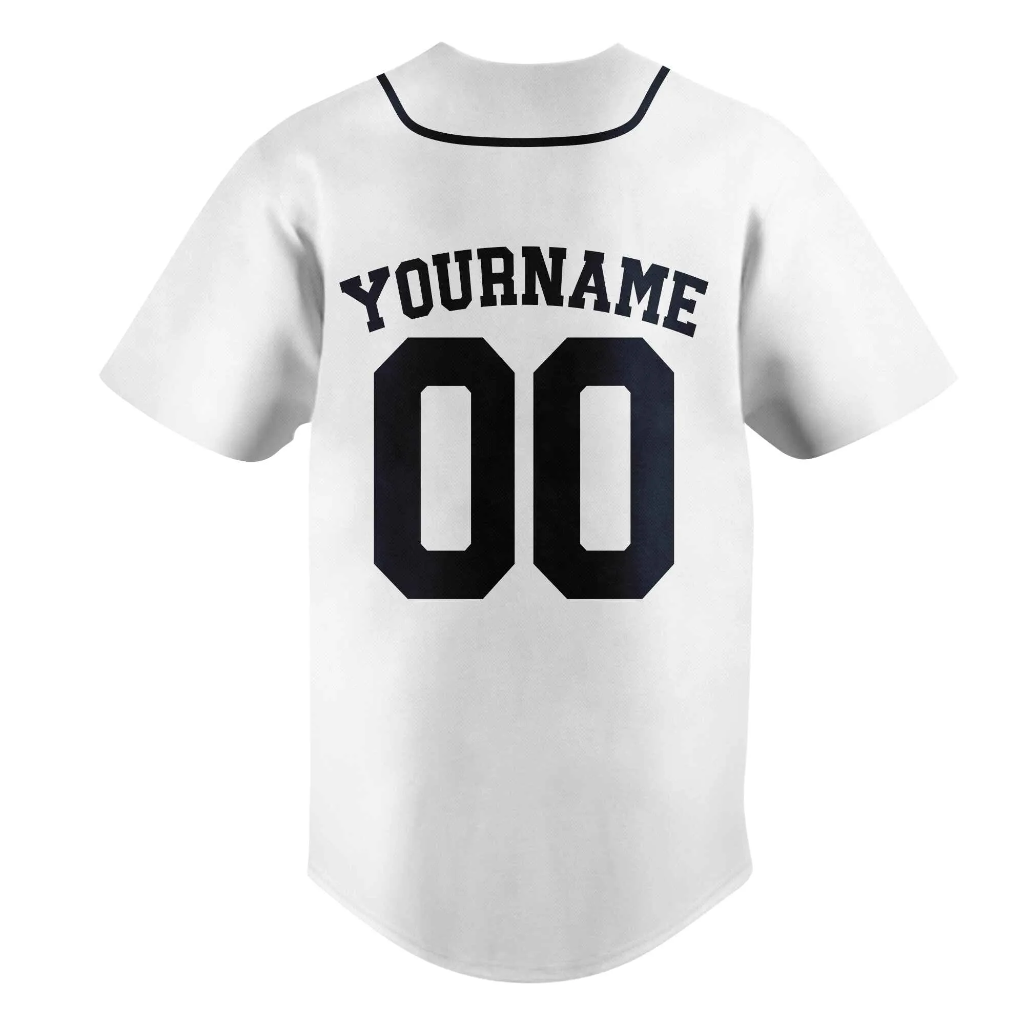 Custom White Navy Baseball Jersey
