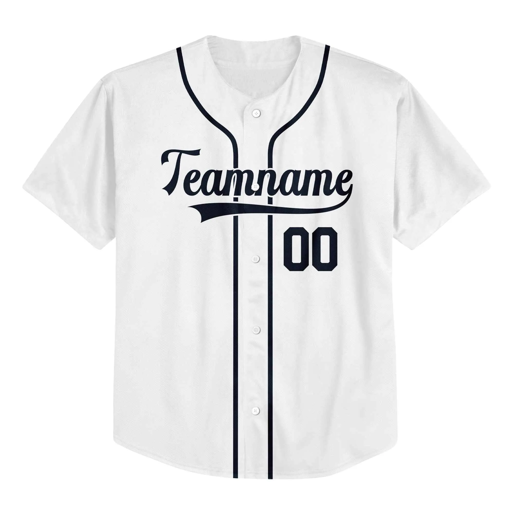 Custom White Navy Baseball Jersey