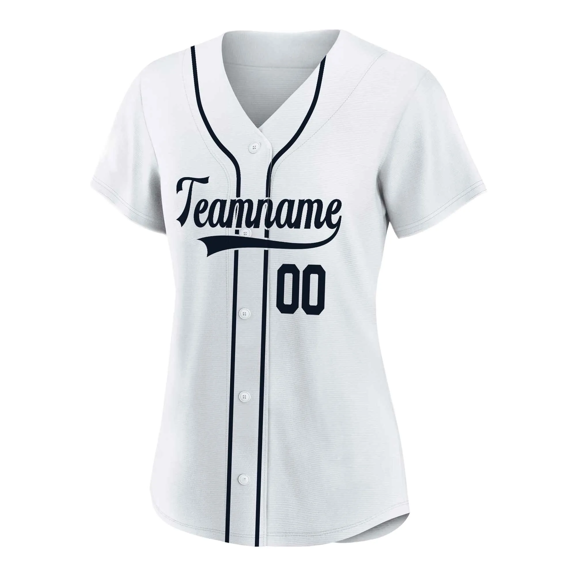 Custom White Navy Baseball Jersey