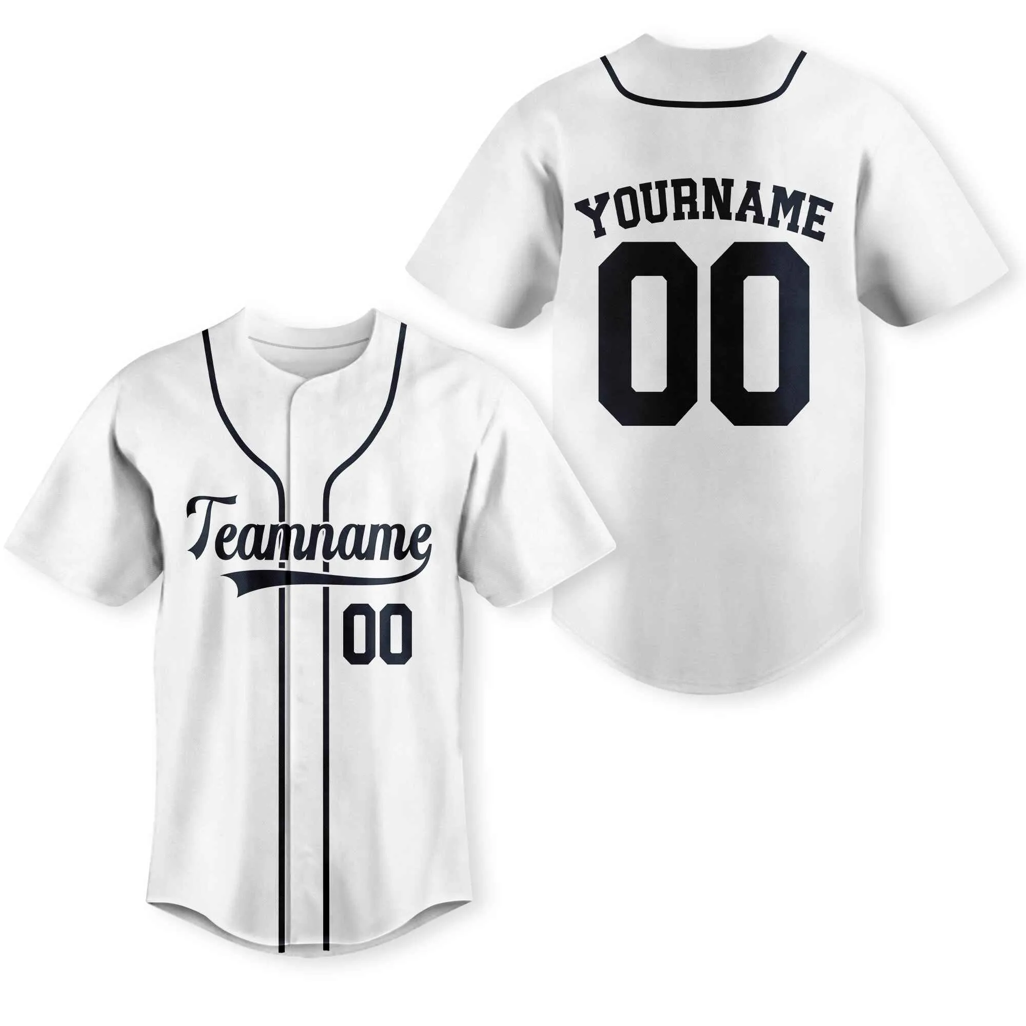 Custom White Navy Baseball Jersey