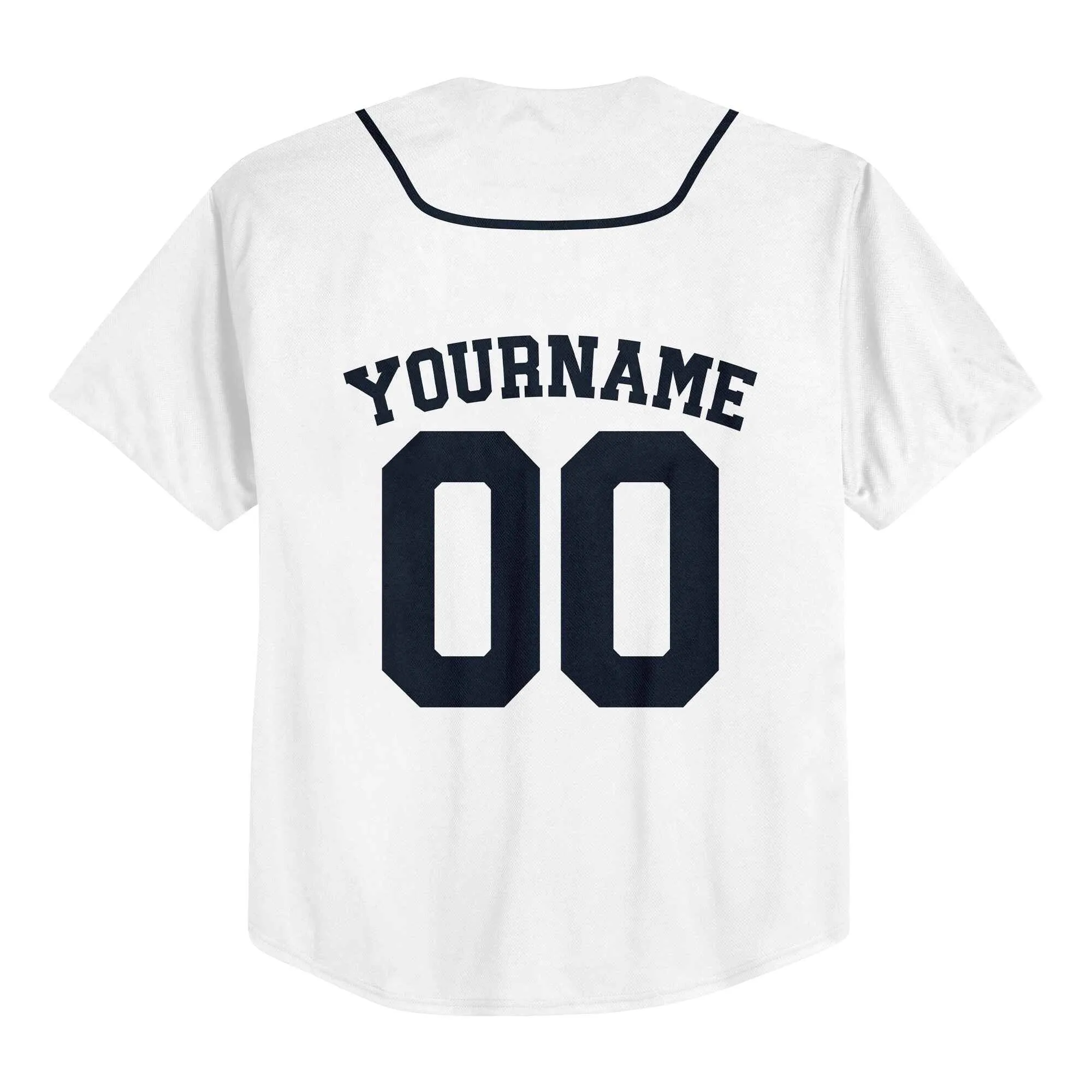 Custom White Navy Baseball Jersey