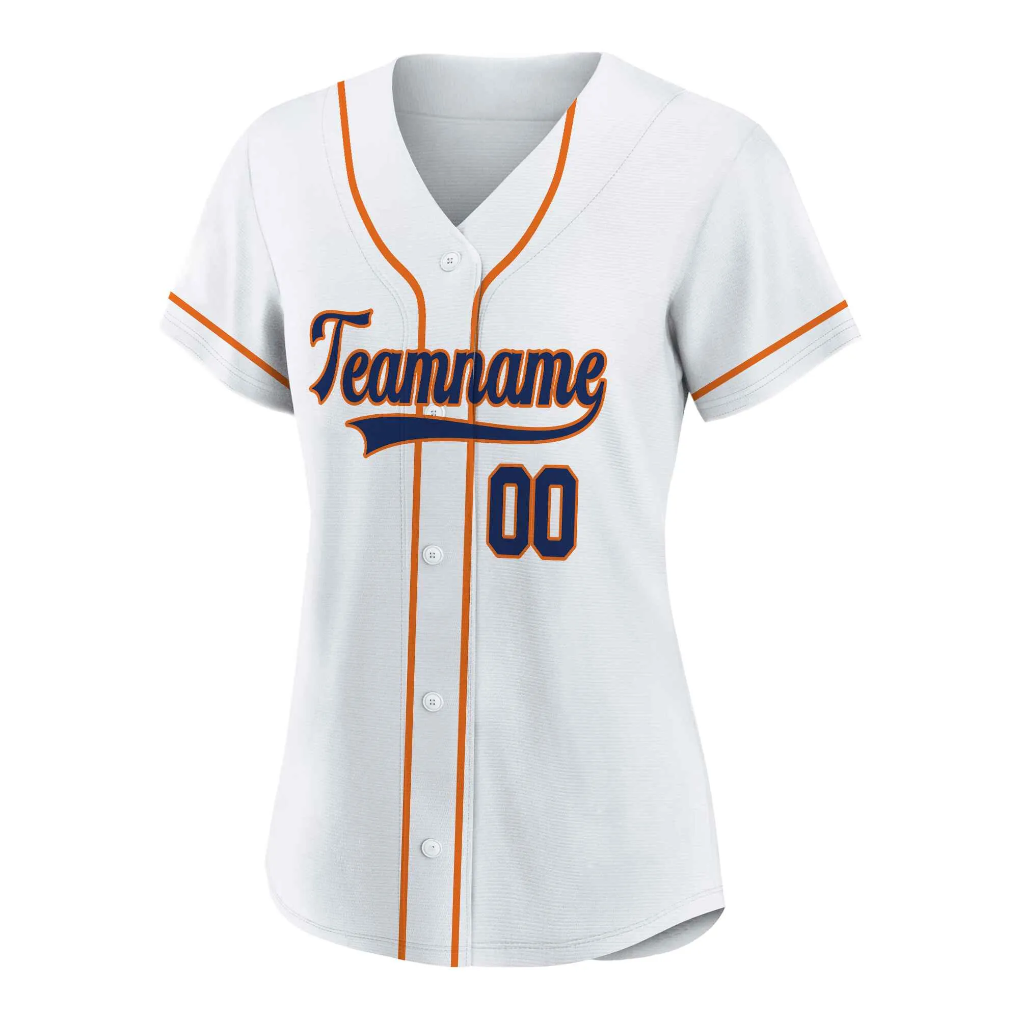 Custom White Navy - Orange Authentic Baseball Jersey