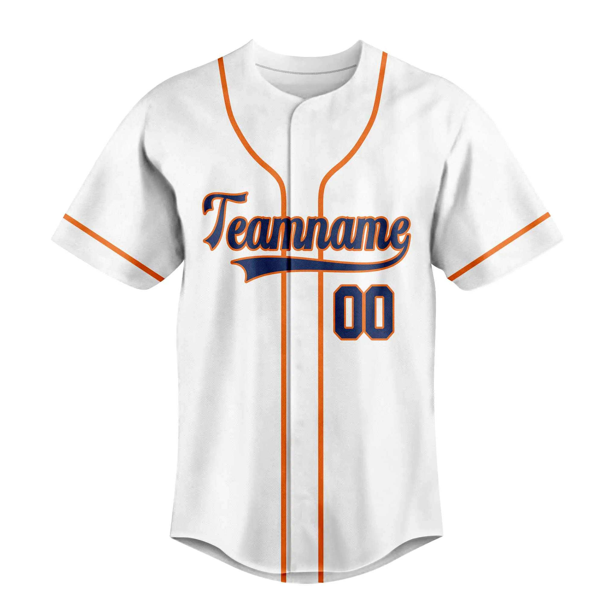 Custom White Navy - Orange Authentic Baseball Jersey