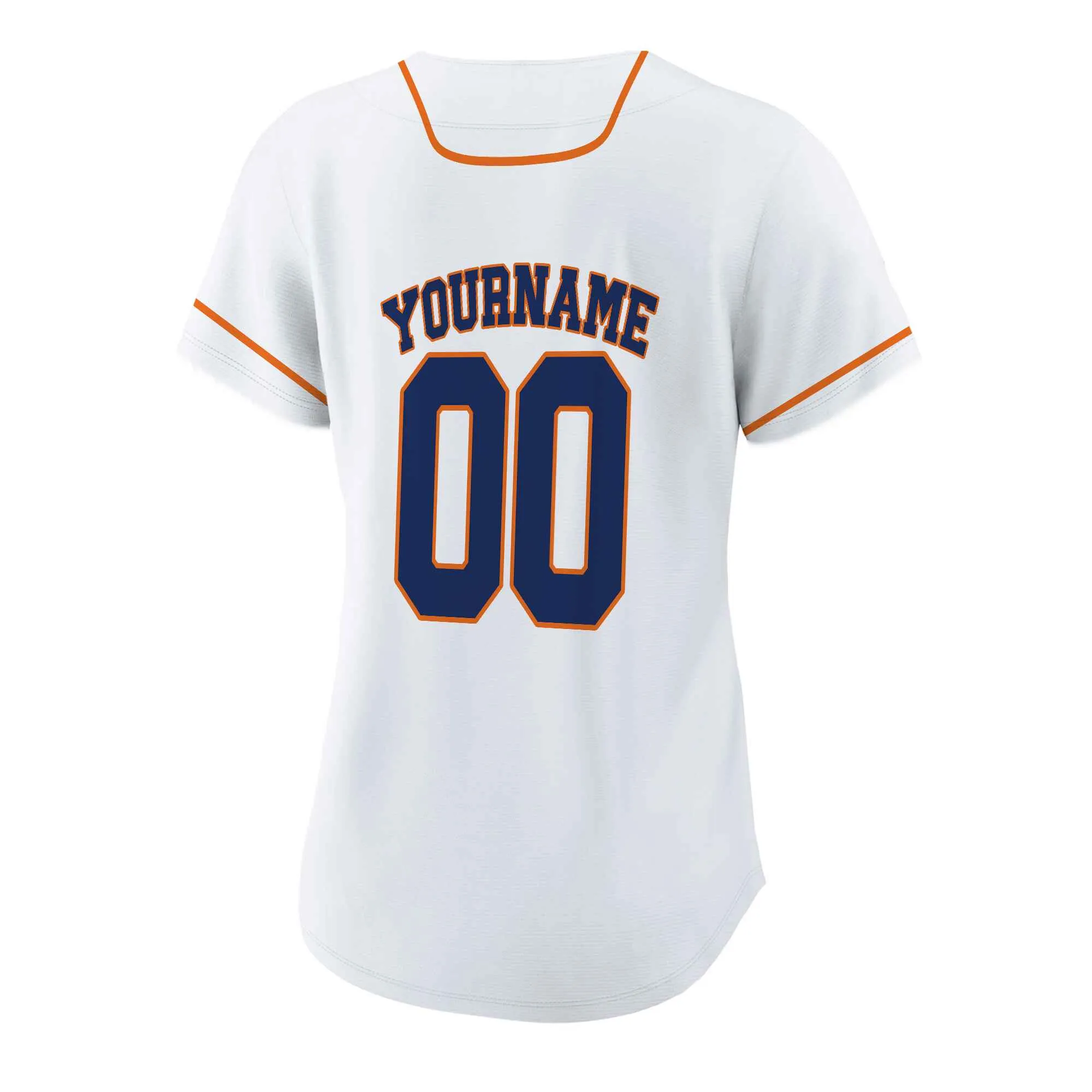 Custom White Navy - Orange Authentic Baseball Jersey