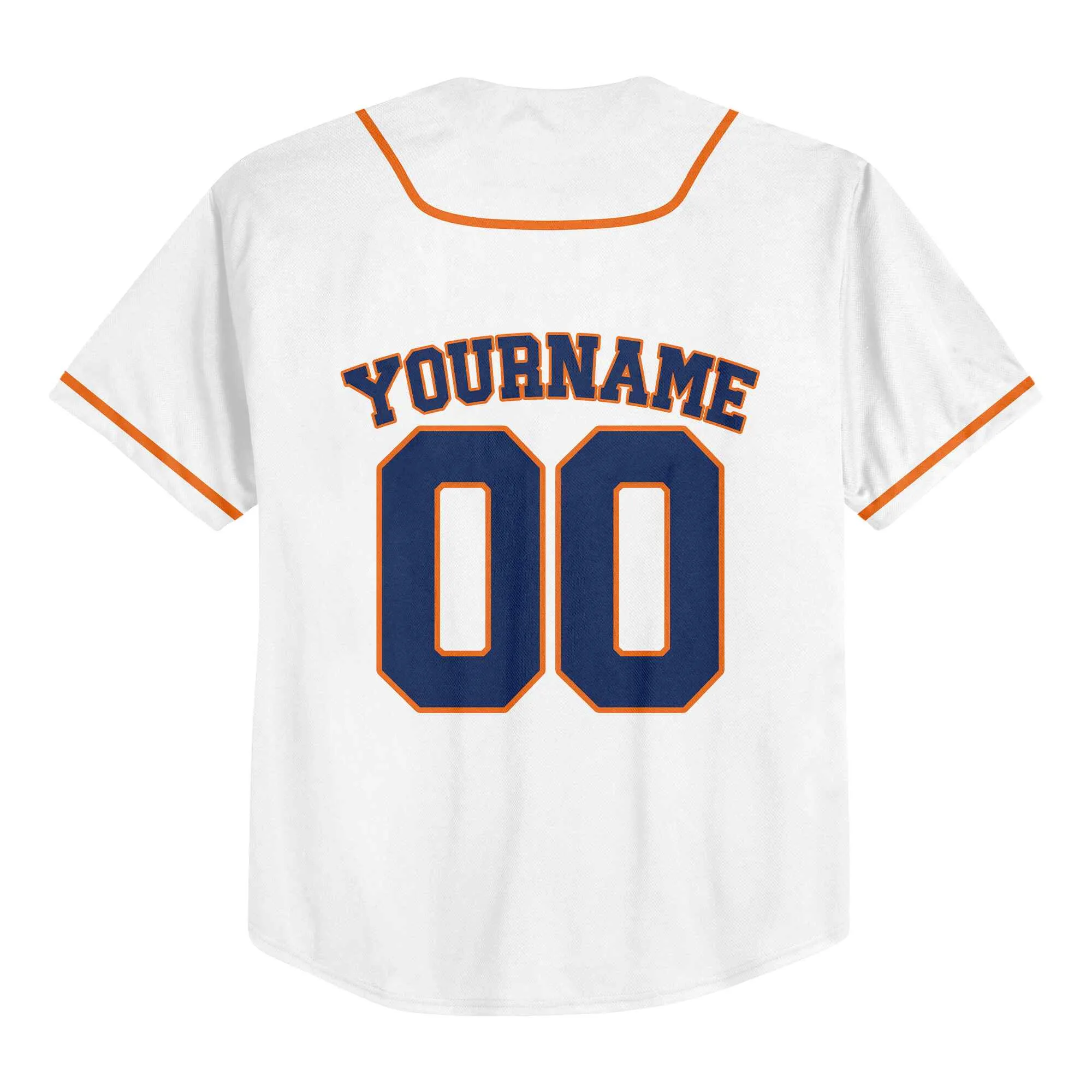 Custom White Navy - Orange Authentic Baseball Jersey