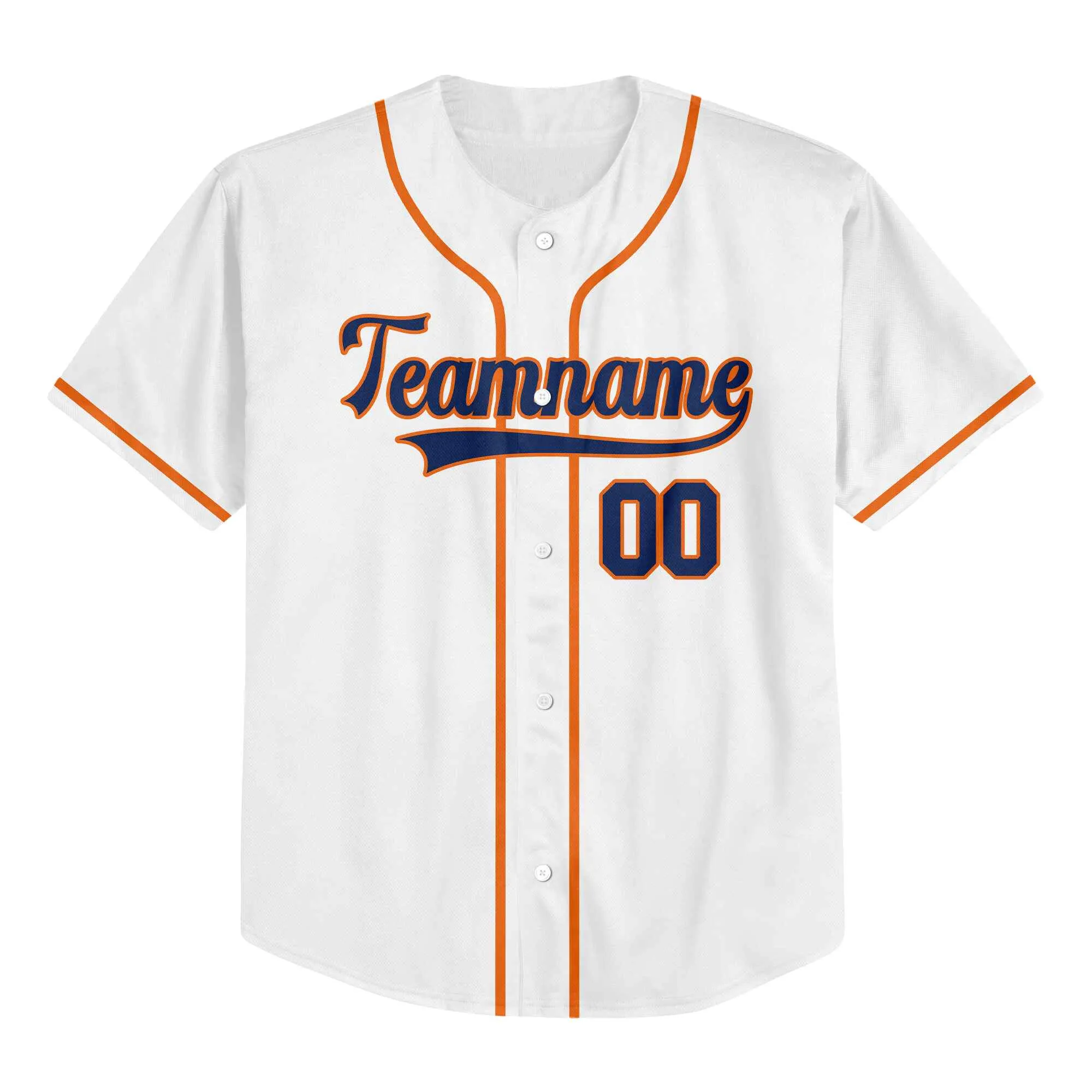 Custom White Navy - Orange Authentic Baseball Jersey
