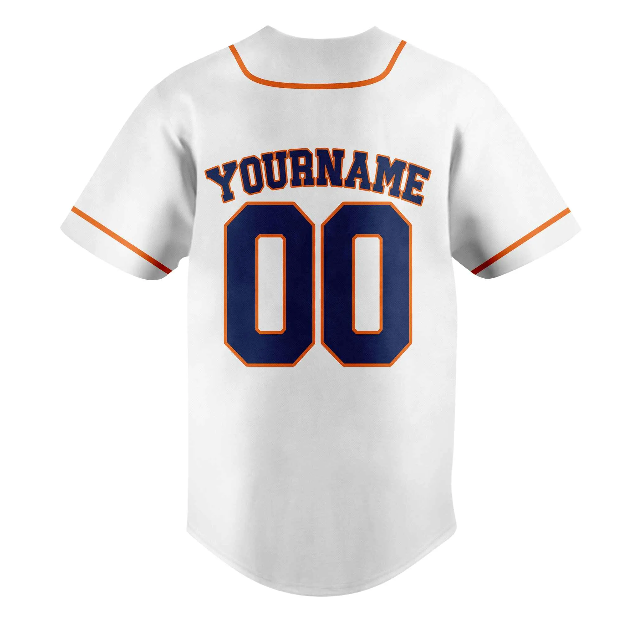 Custom White Navy - Orange Authentic Baseball Jersey