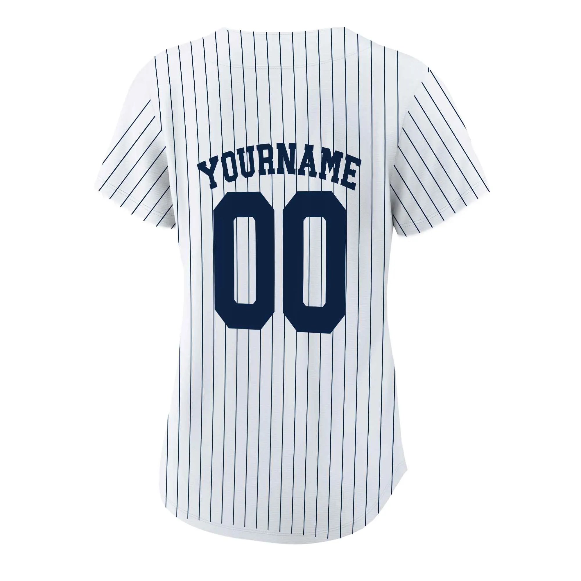 Custom White Navy Pinstripe Navy Authentic Baseball Jersey