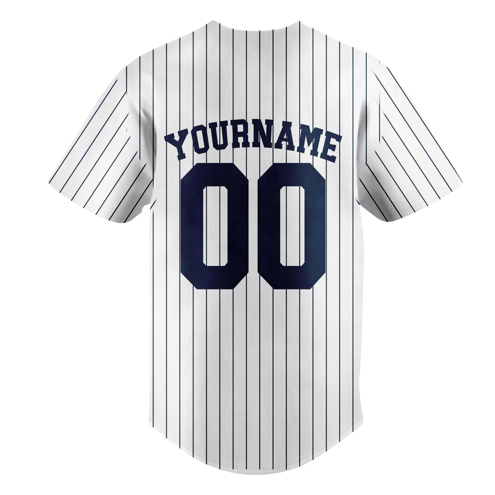 Custom White Navy Pinstripe Navy Authentic Baseball Jersey