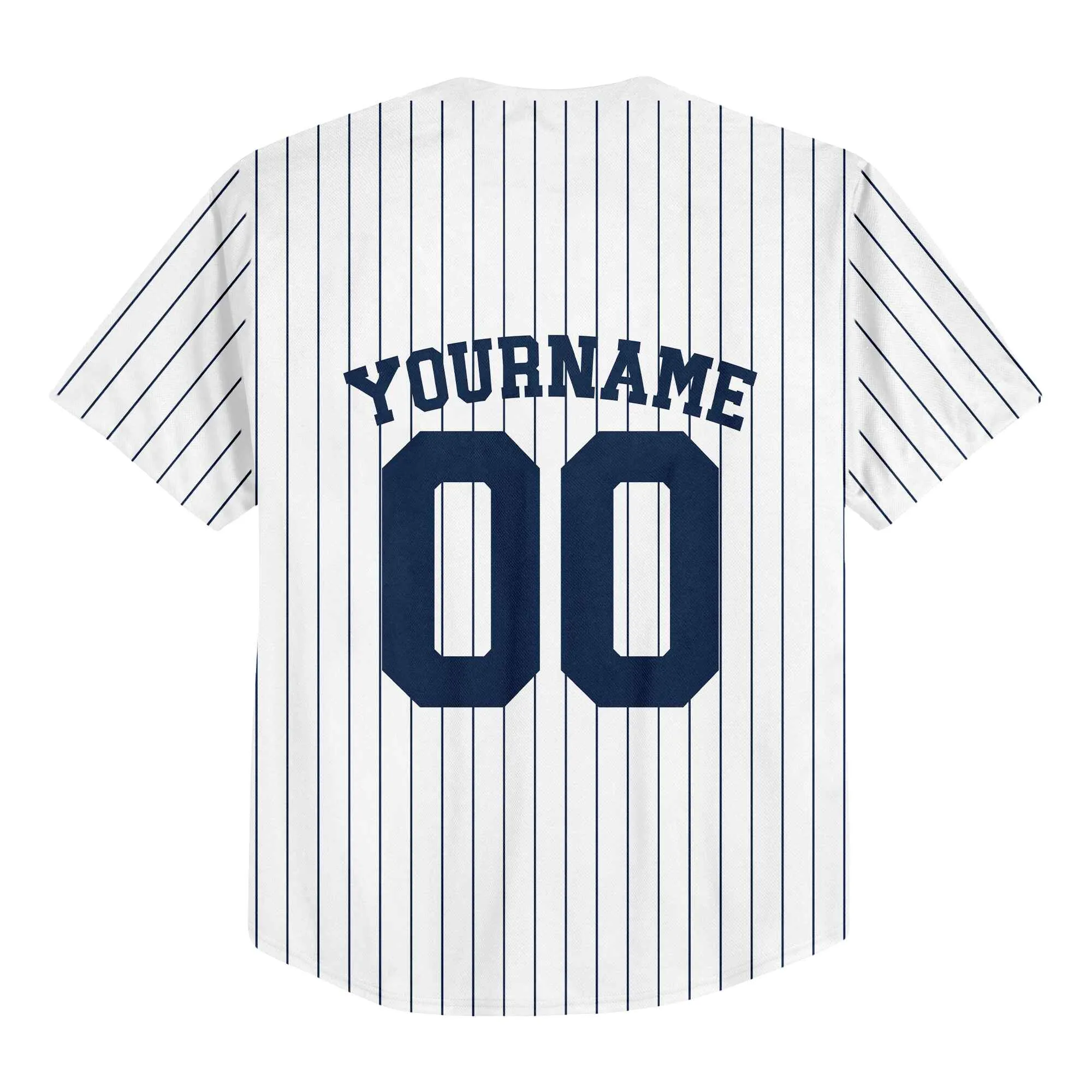 Custom White Navy Pinstripe Navy Authentic Baseball Jersey