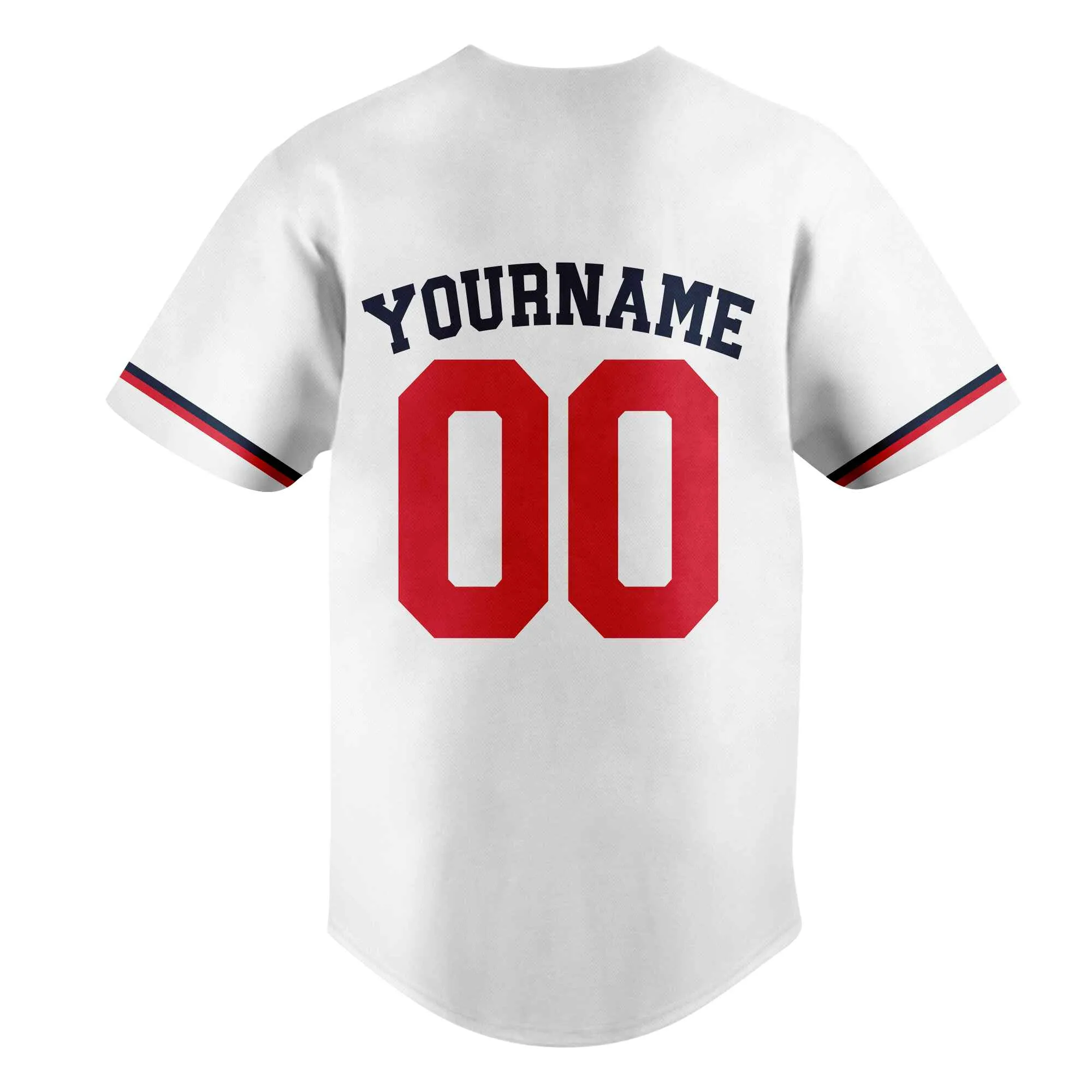 Custom White Navy-Red Authentic Baseball Jersey