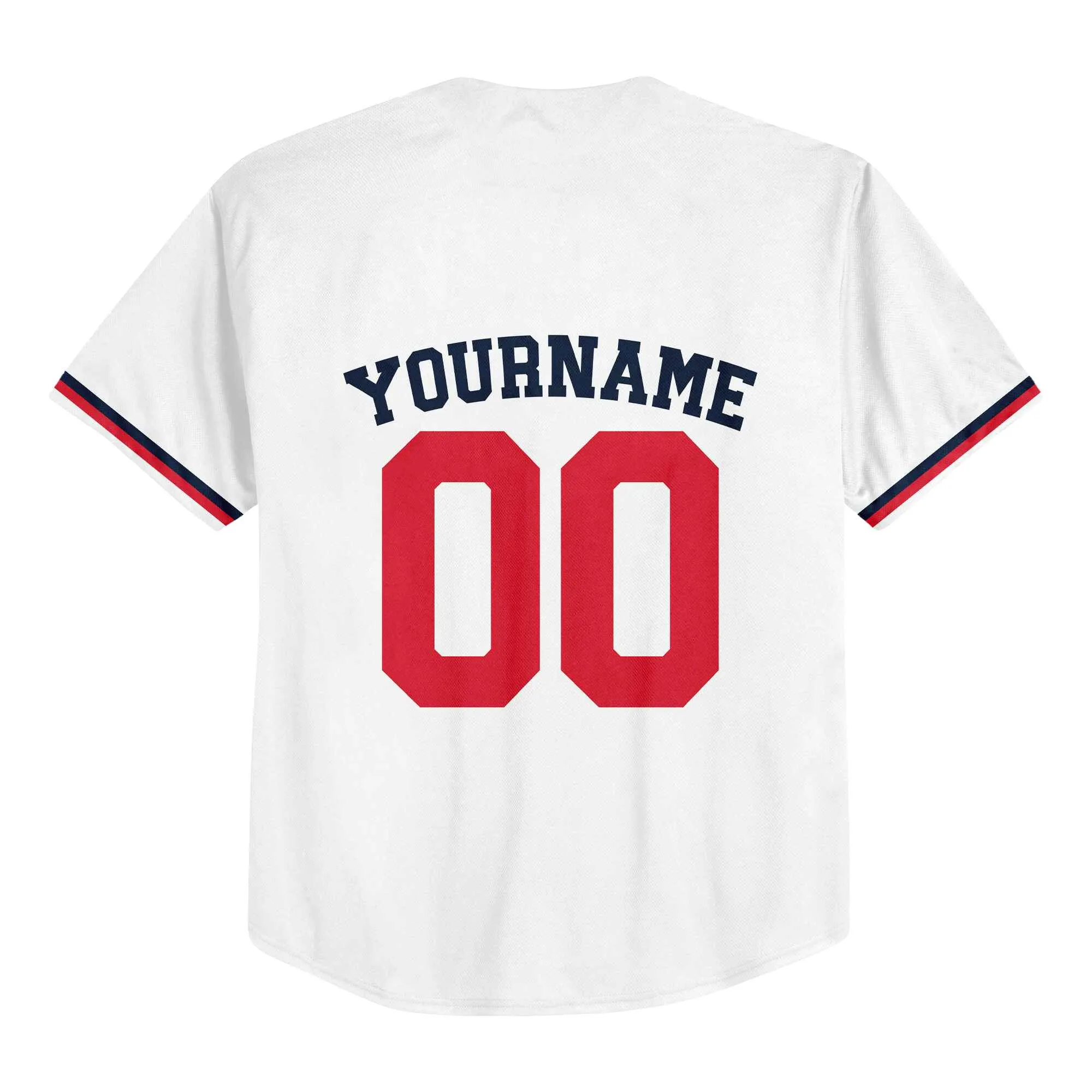 Custom White Navy-Red Authentic Baseball Jersey