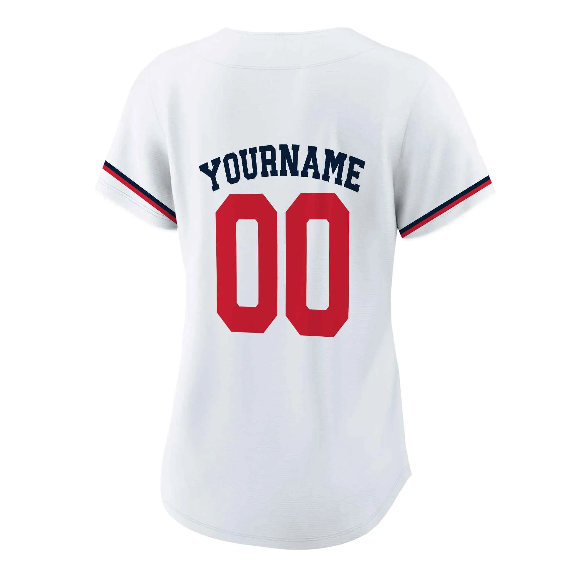 Custom White Navy-Red Authentic Baseball Jersey