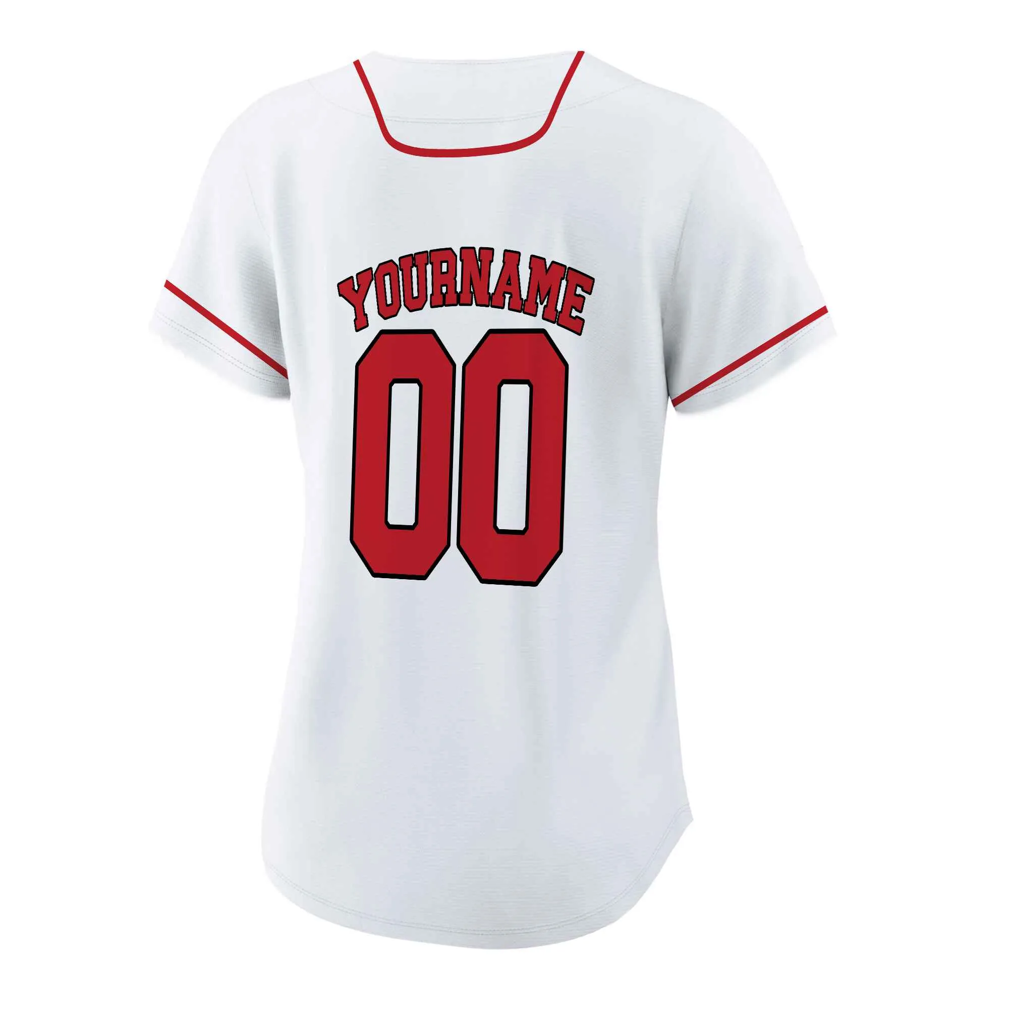 Custom White Red-Black Baseball Jersey