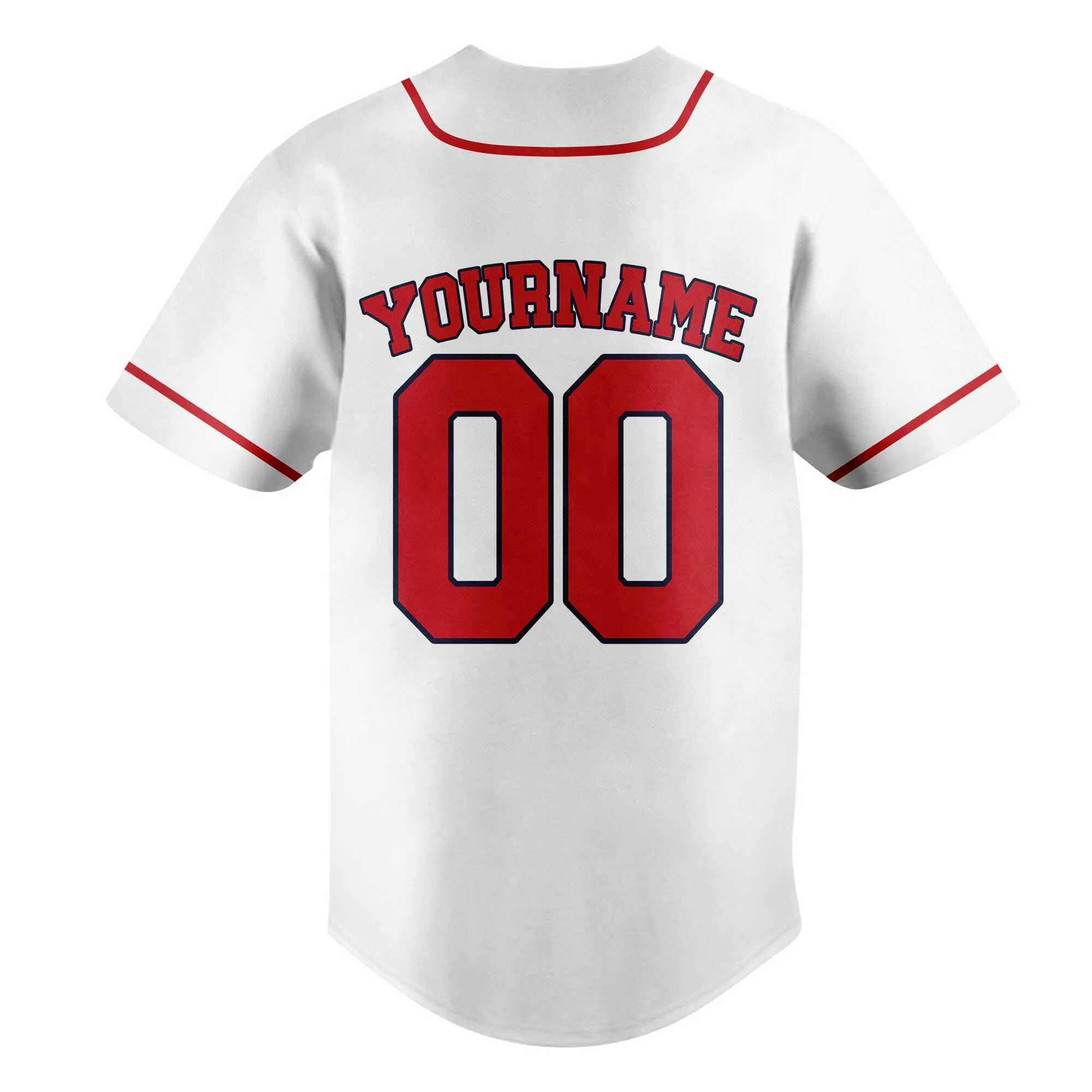 Custom White Red-Black Baseball Jersey