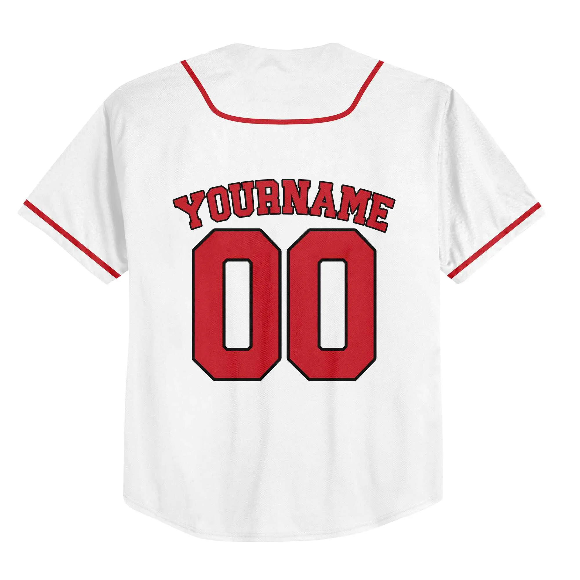 Custom White Red-Black Baseball Jersey