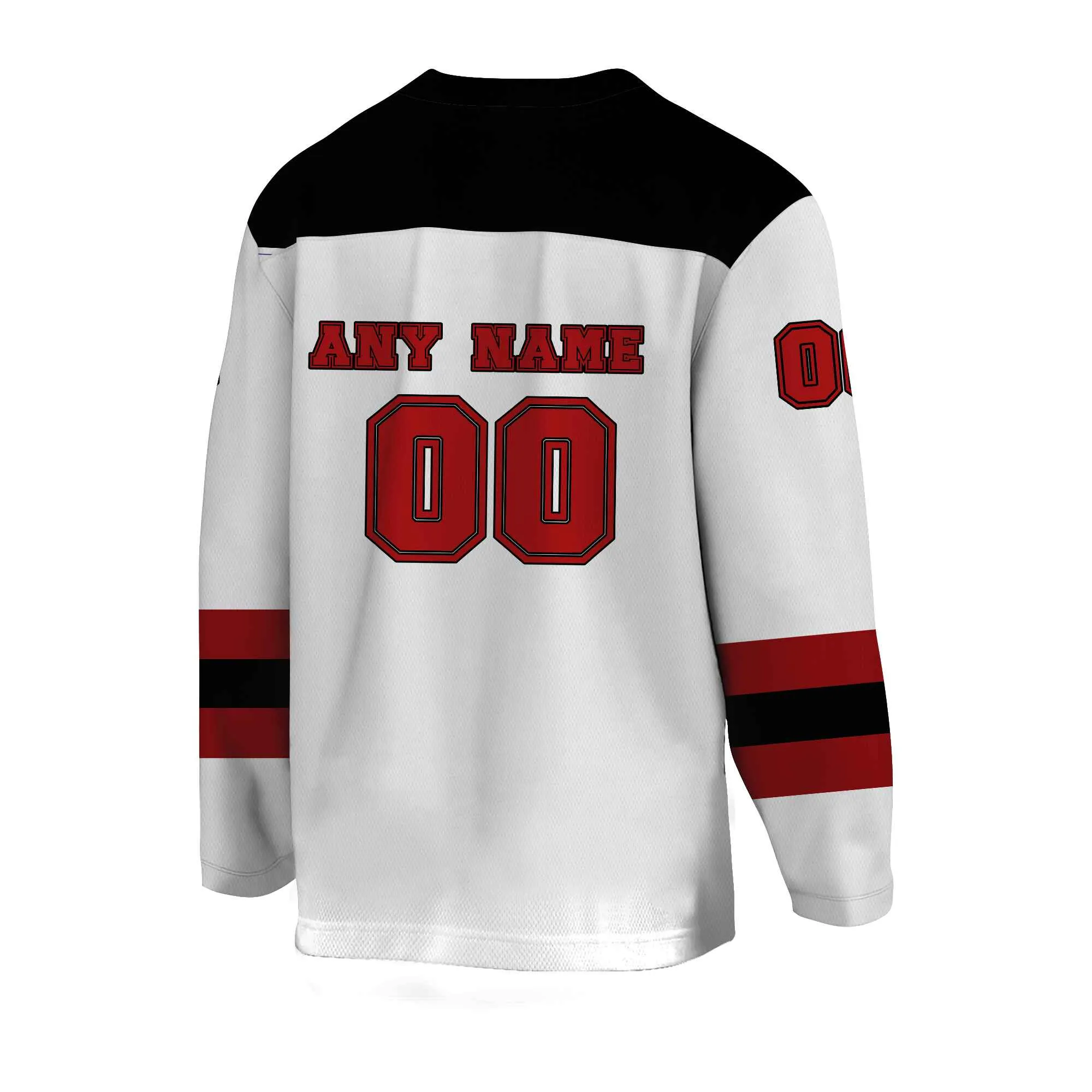Custom White Red-Black Hockey Jersey