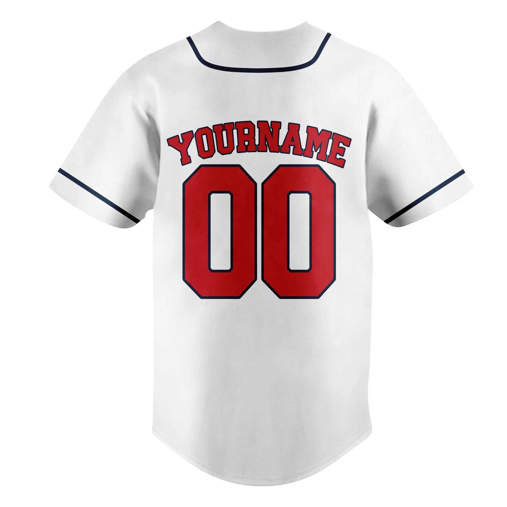 Custom White Red-Navy Authentic Baseball Jersey
