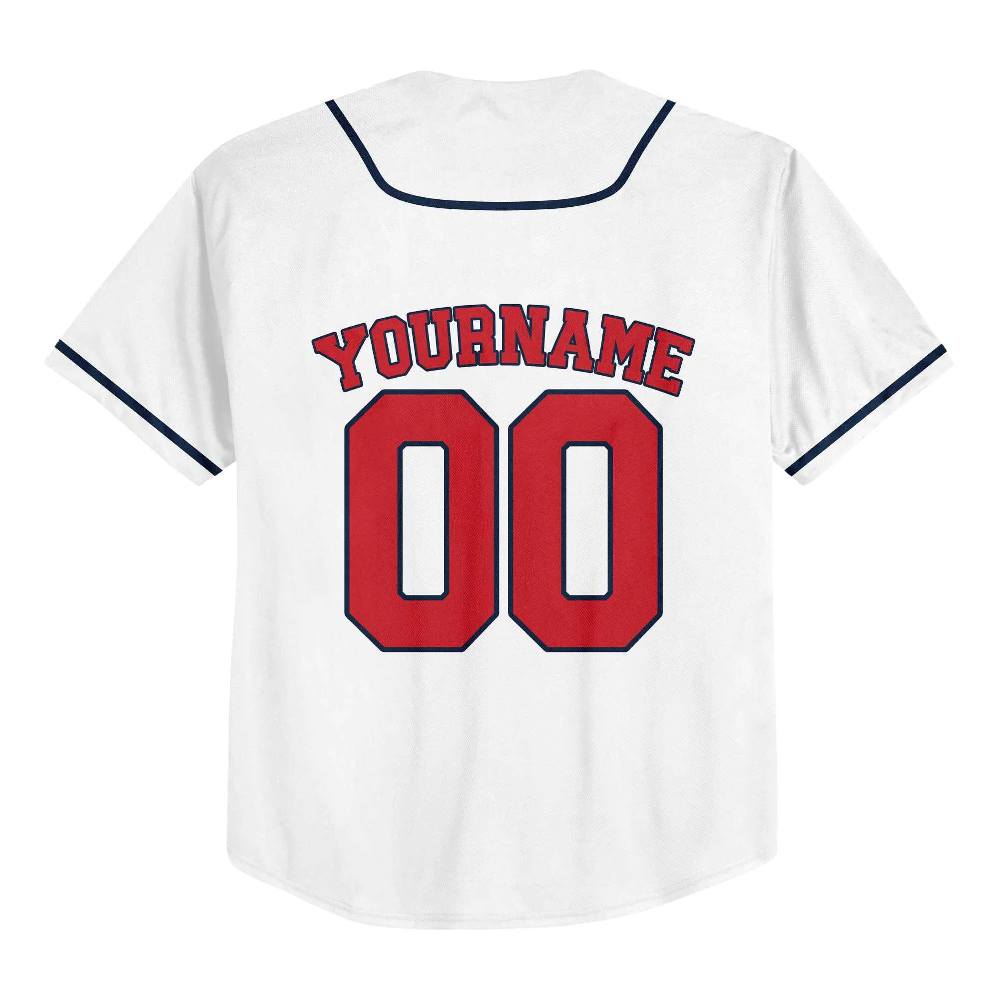 Custom White Red-Navy Authentic Baseball Jersey