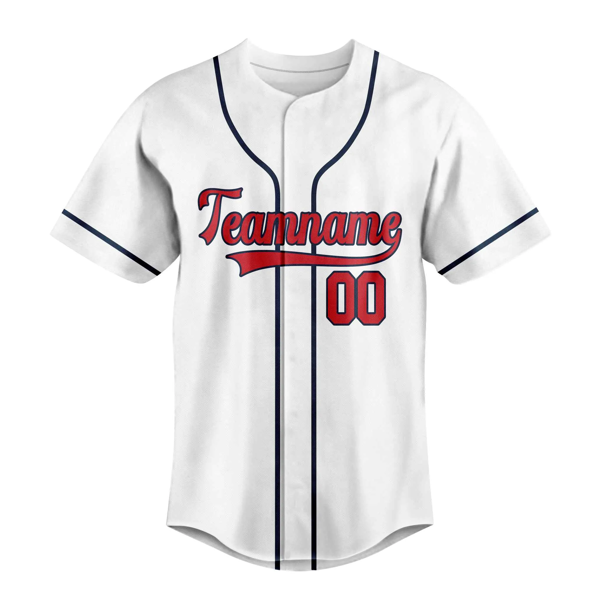 Custom White Red-Navy Authentic Baseball Jersey