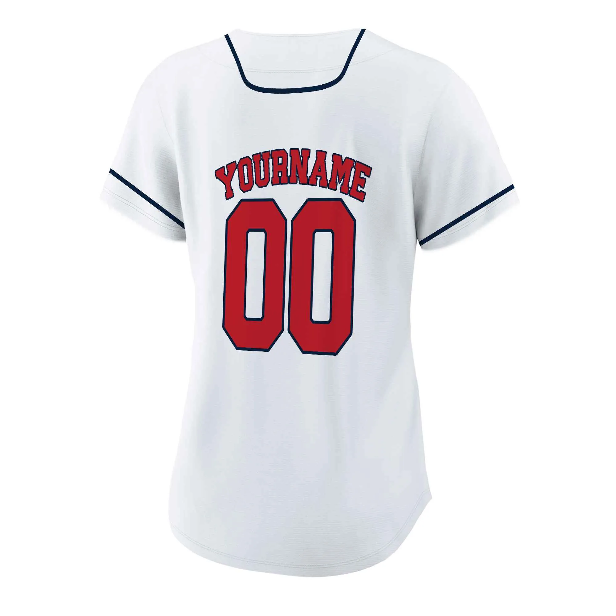 Custom White Red-Navy Authentic Baseball Jersey