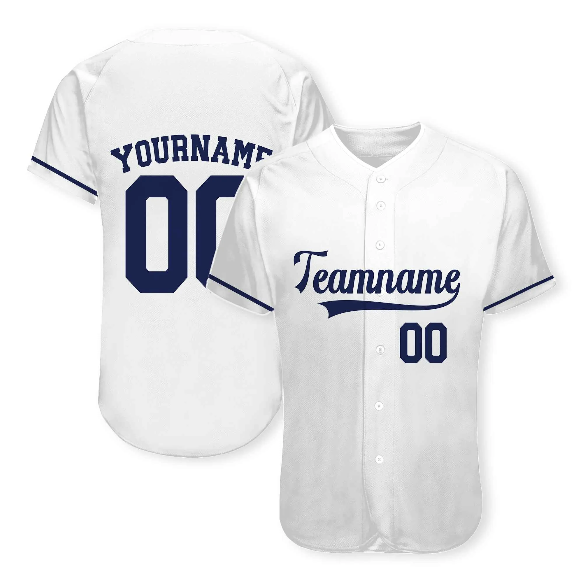 Custom White Royal Blue Baseball Jersey