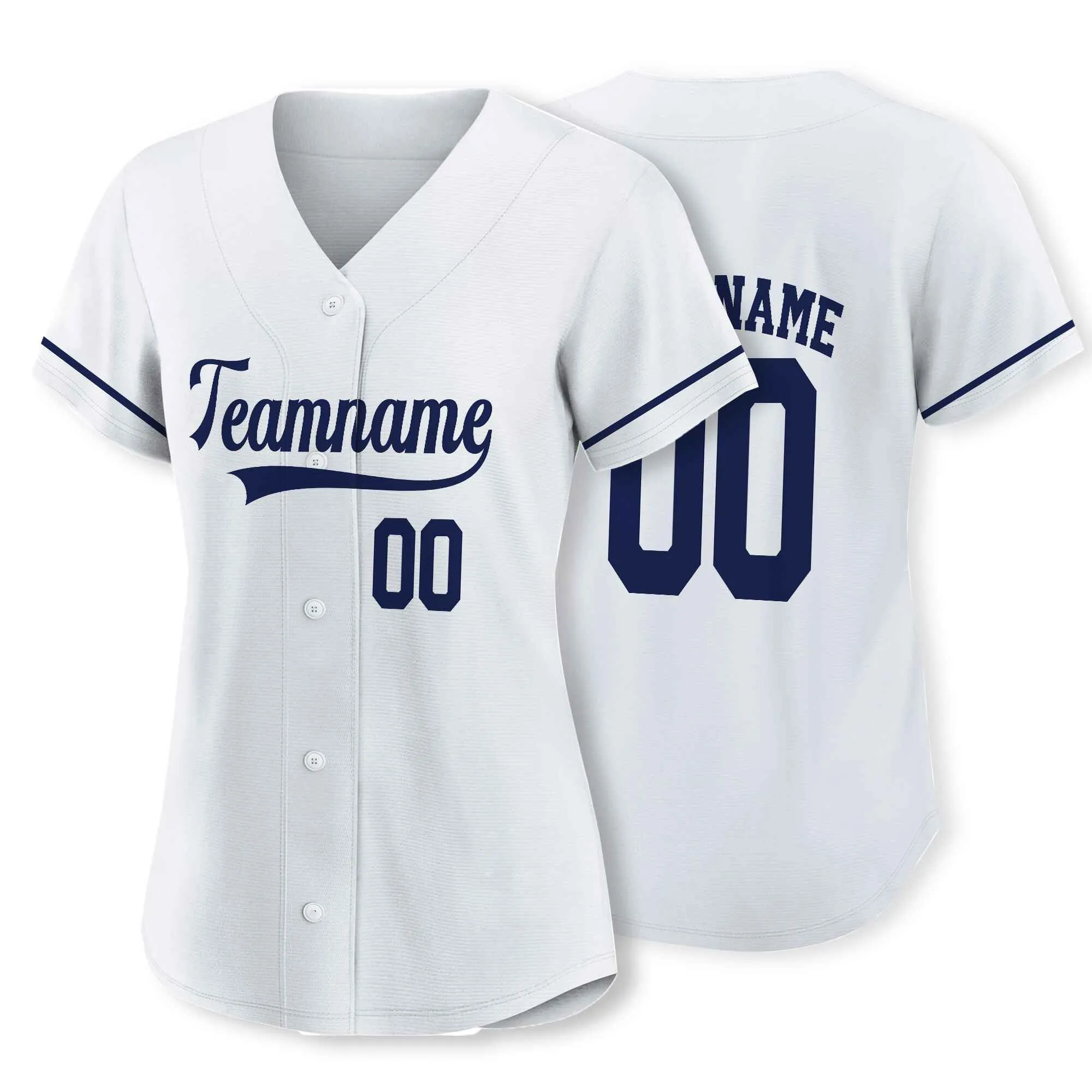 Custom White Royal Blue Baseball Jersey