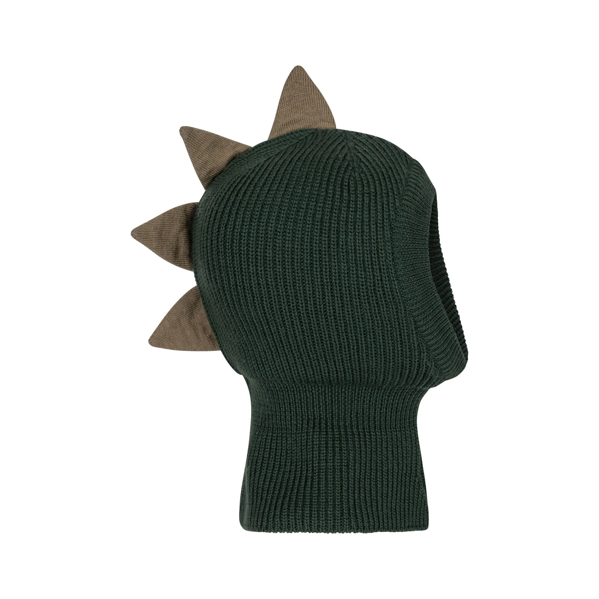 Dino Spiked Merino Knit Balaclava (Green)