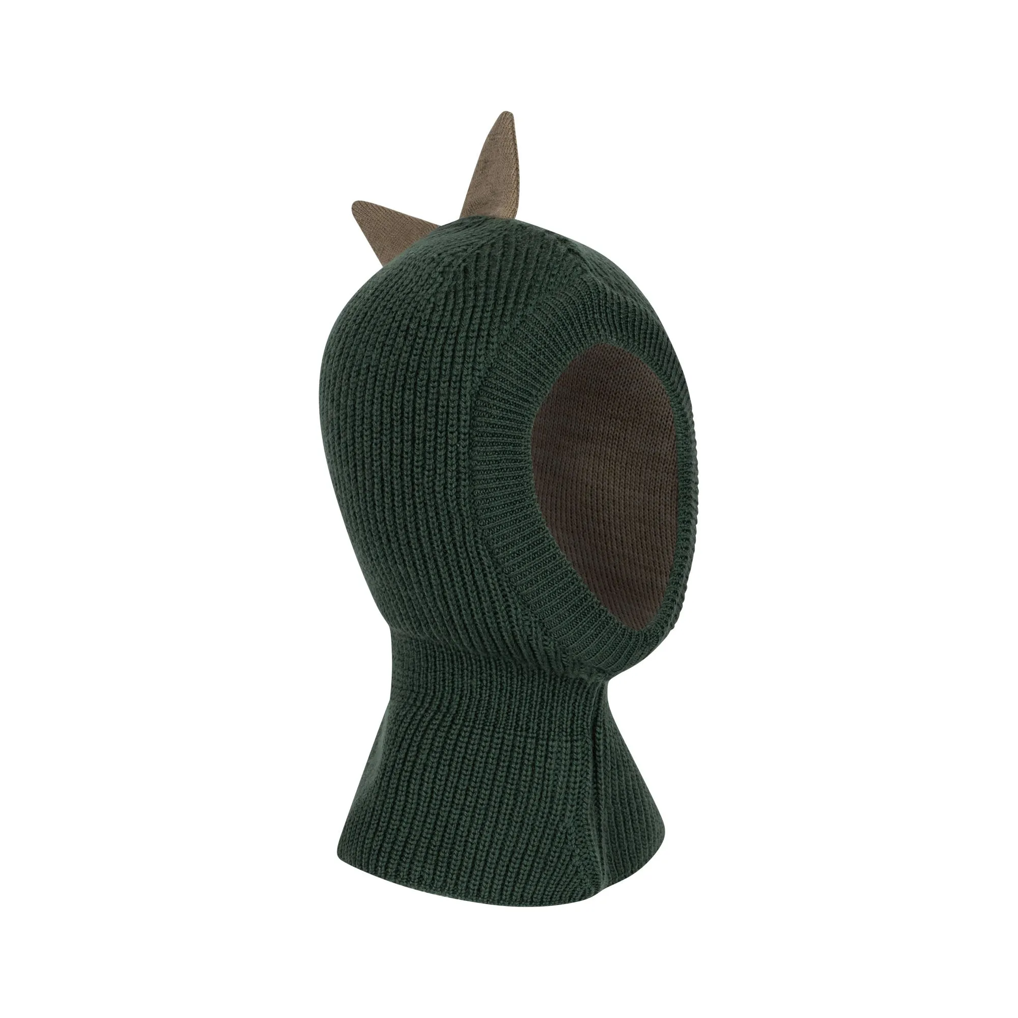 Dino Spiked Merino Knit Balaclava (Green)