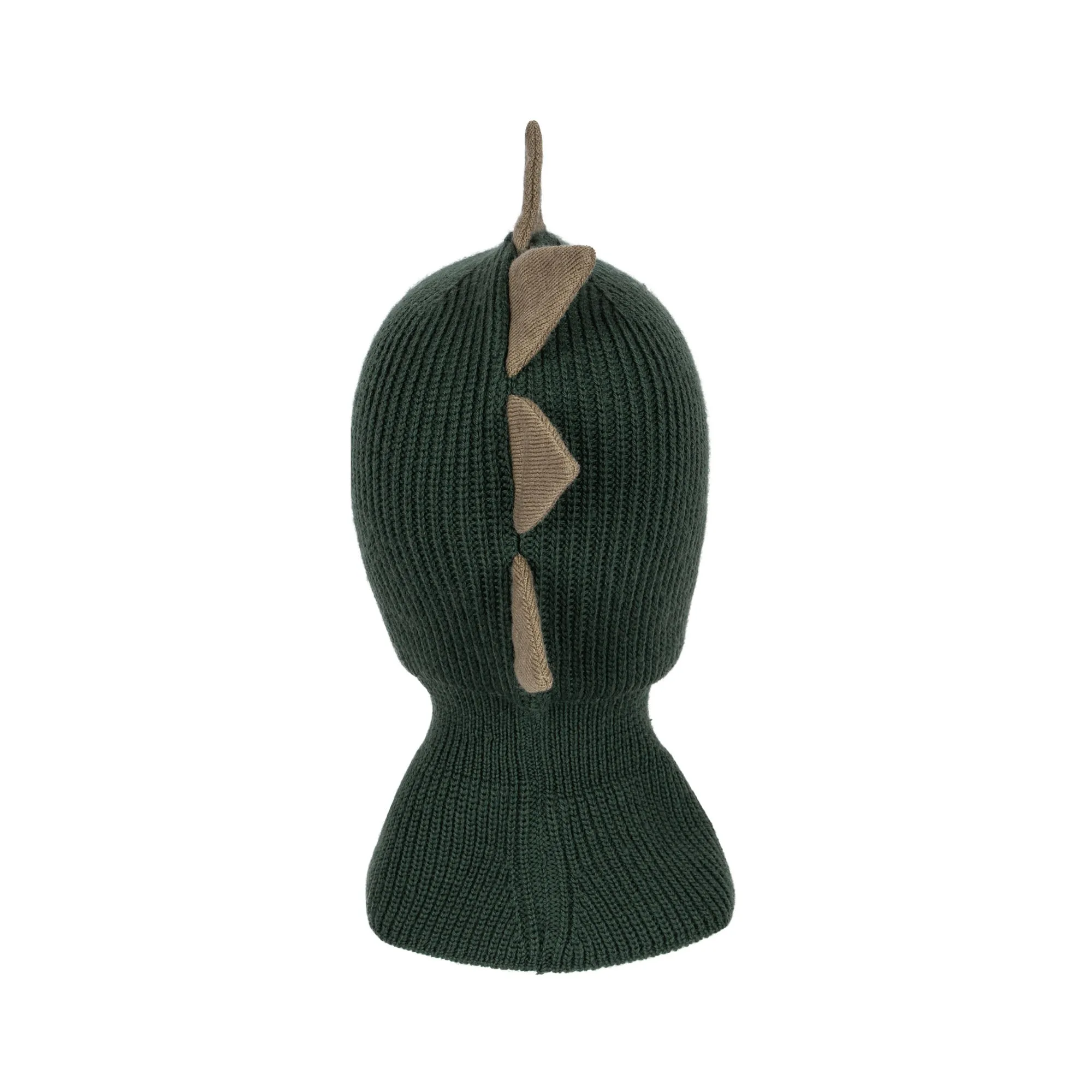 Dino Spiked Merino Knit Balaclava (Green)