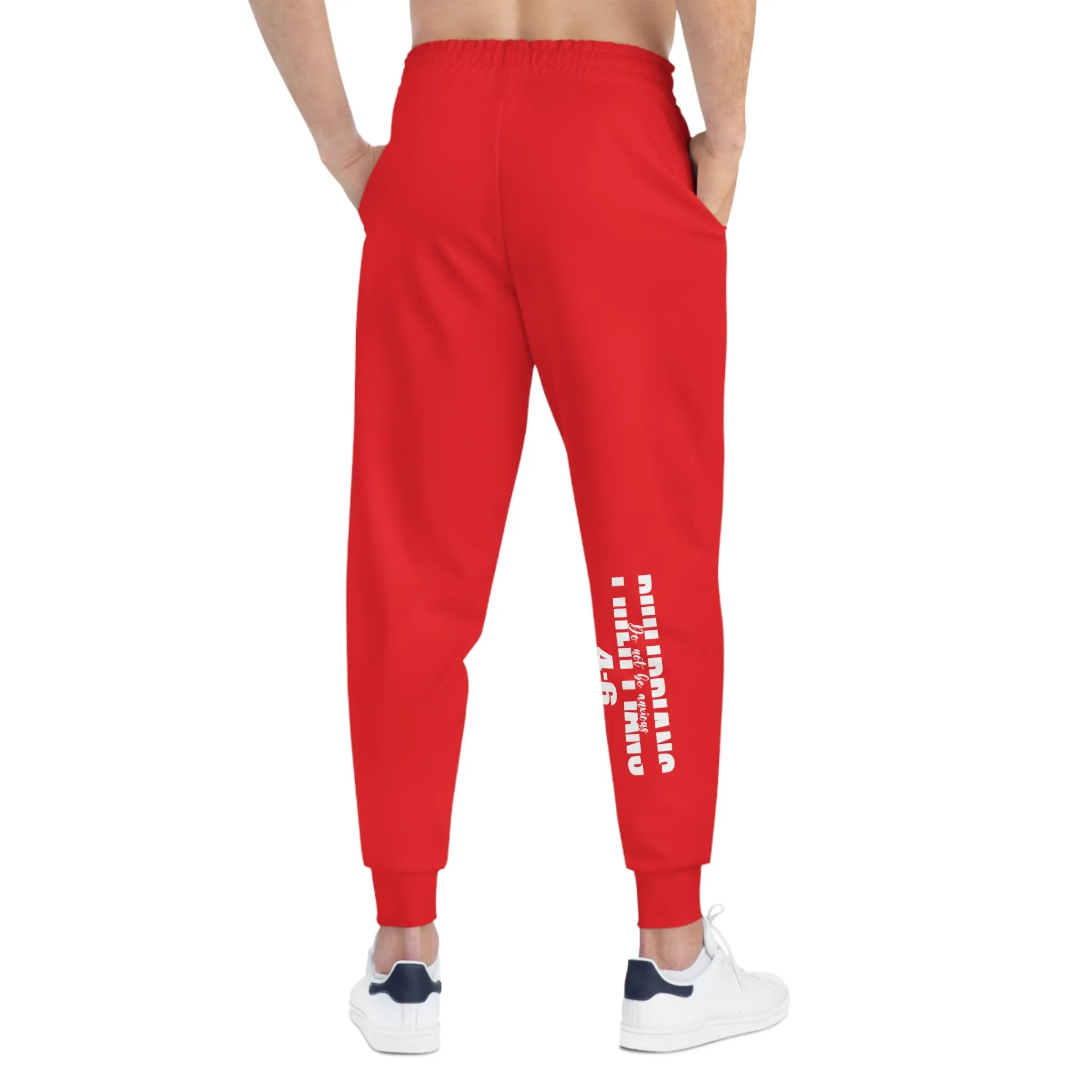 Do Not be Anxious Red Unisex Athletic Joggers