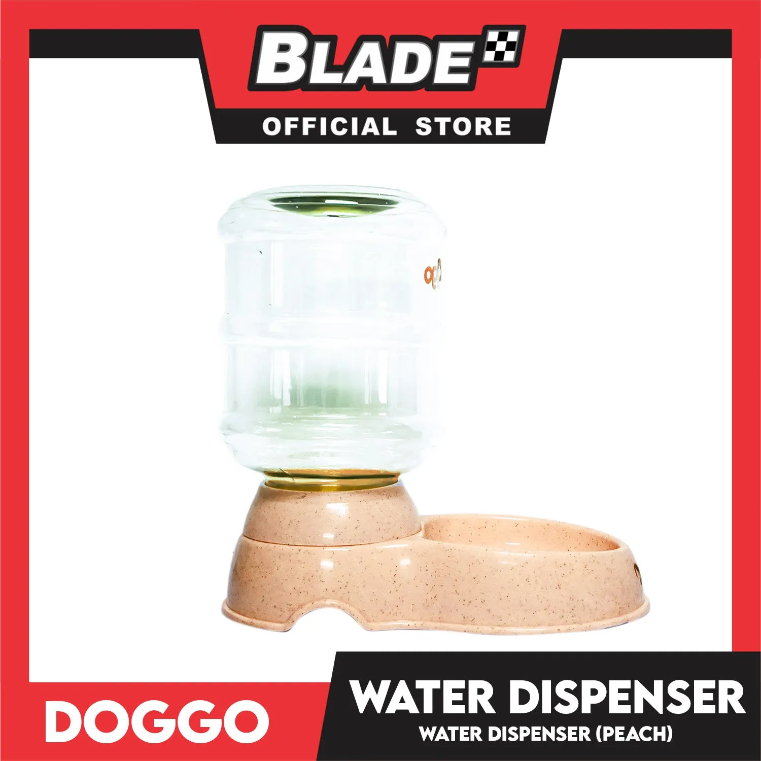 Doggo Automatic Water Dispenser Dog Drinking Station (Peach) 3.8L