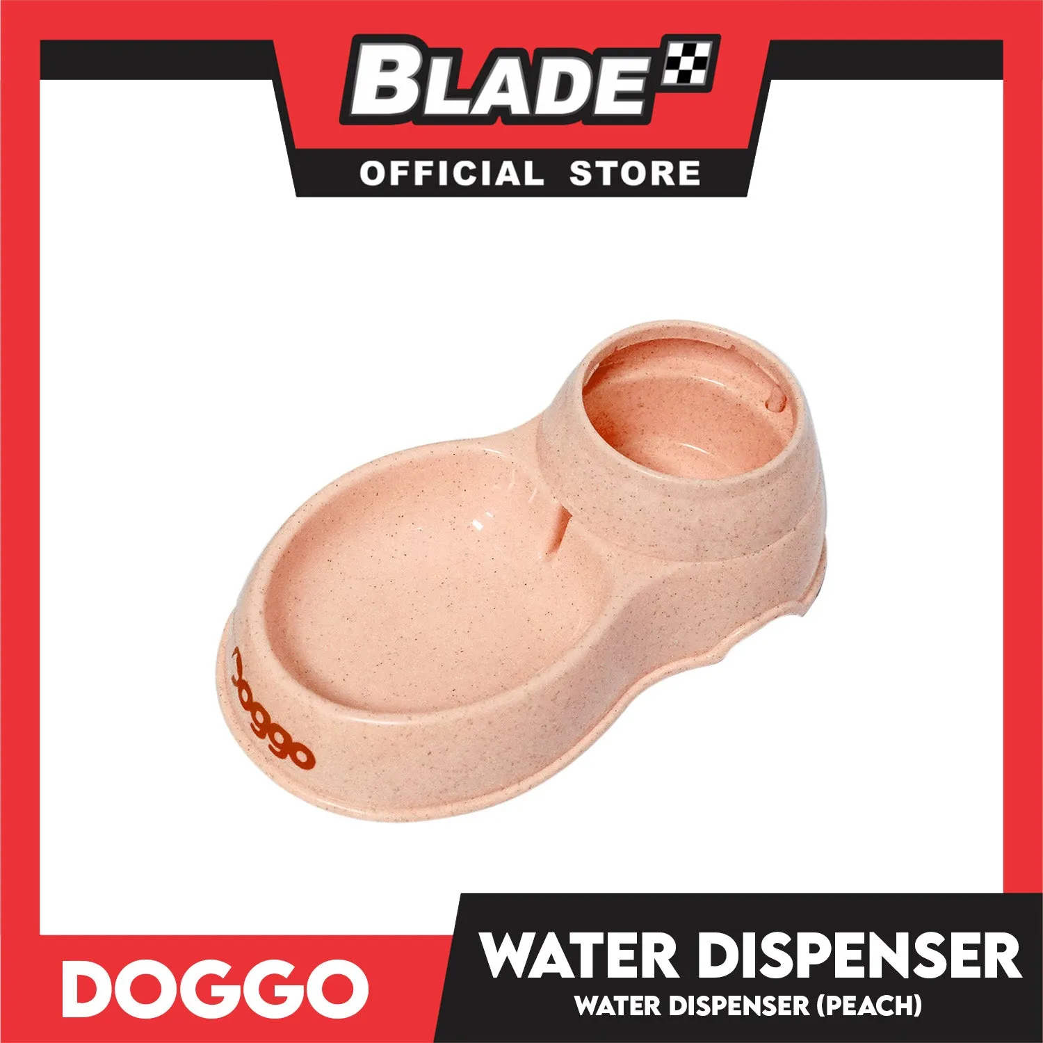 Doggo Automatic Water Dispenser Dog Drinking Station (Peach) 3.8L