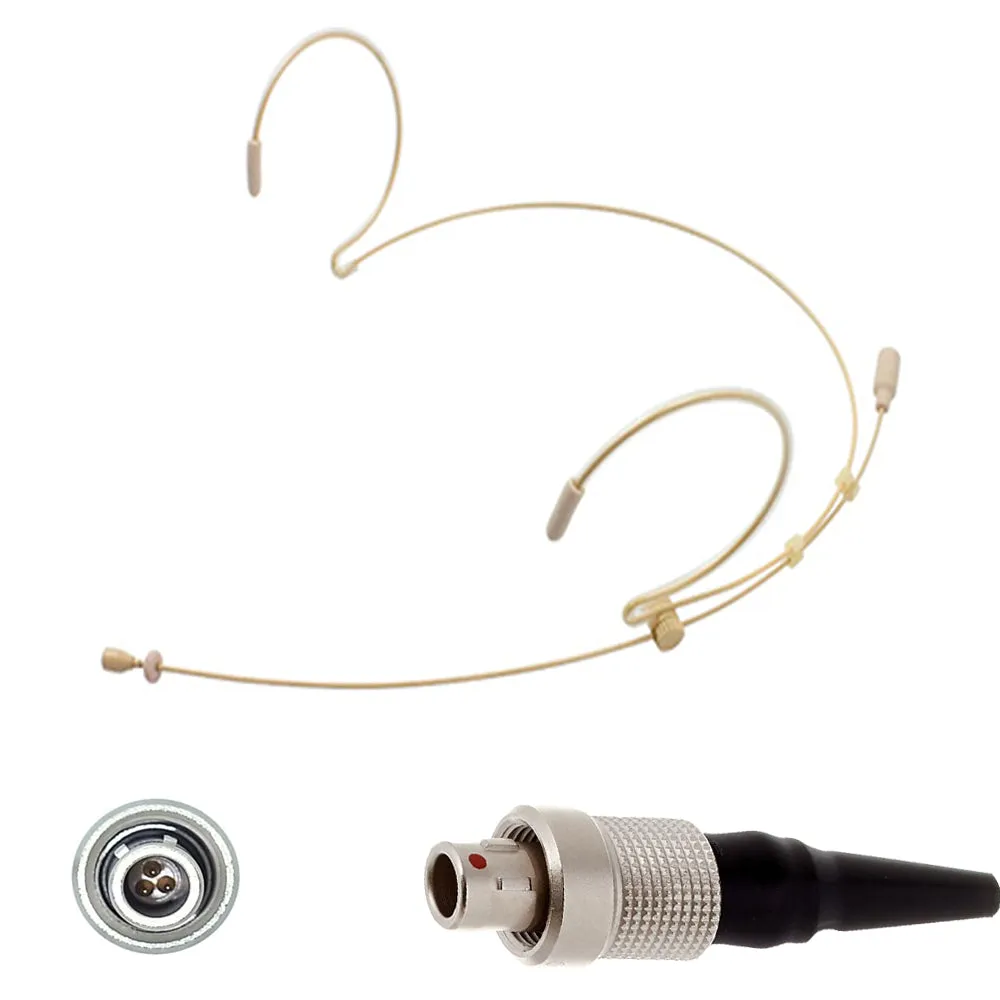 Double Ear Hook Microphone for Sennheiser 3.5mm Locking Jack Body Pack Transmitter EW SL DW G AVX XSW EK SK Series