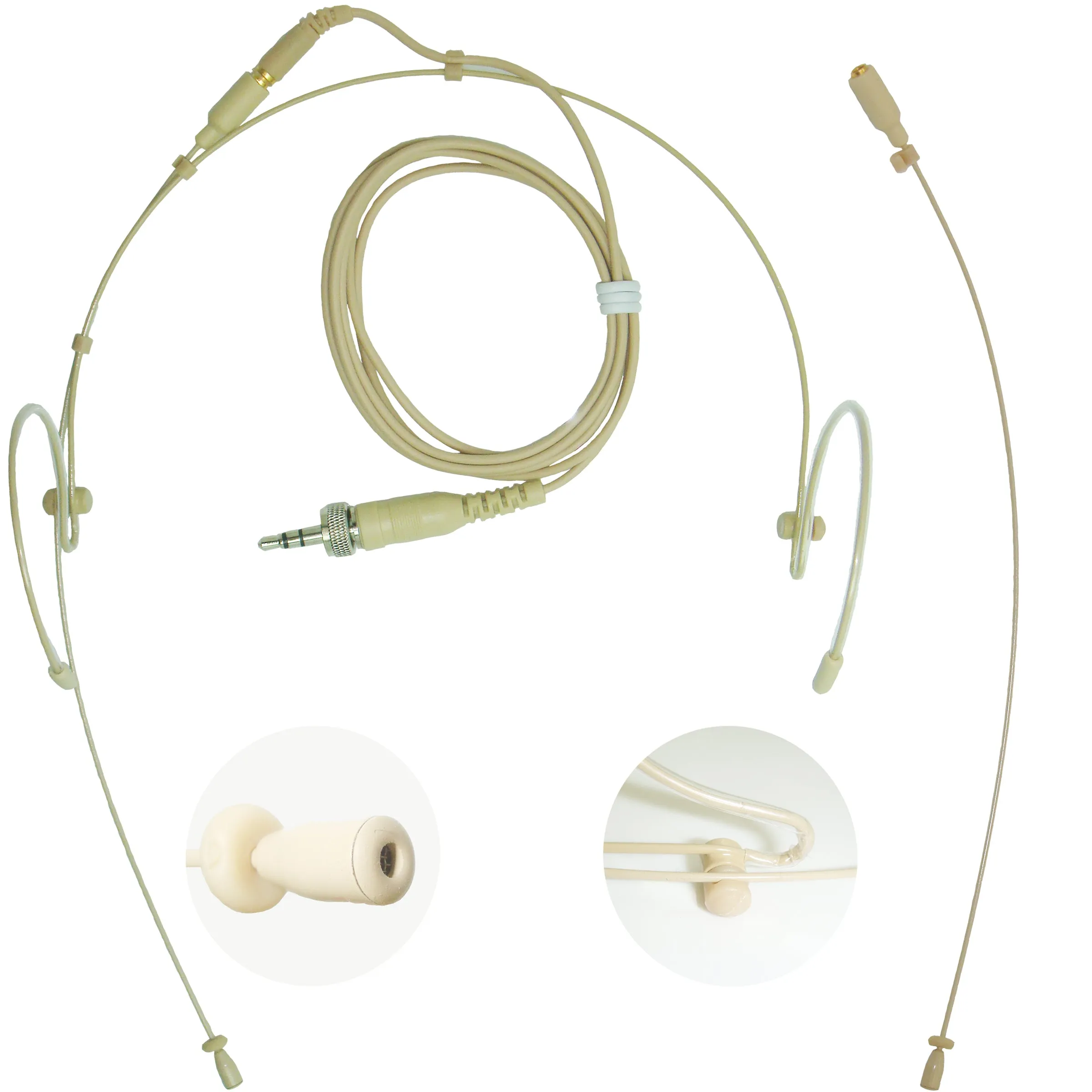 Double Ear Hook Microphone for Sennheiser 3.5mm Locking Jack Body Pack Transmitter EW SL DW G AVX XSW EK SK Series