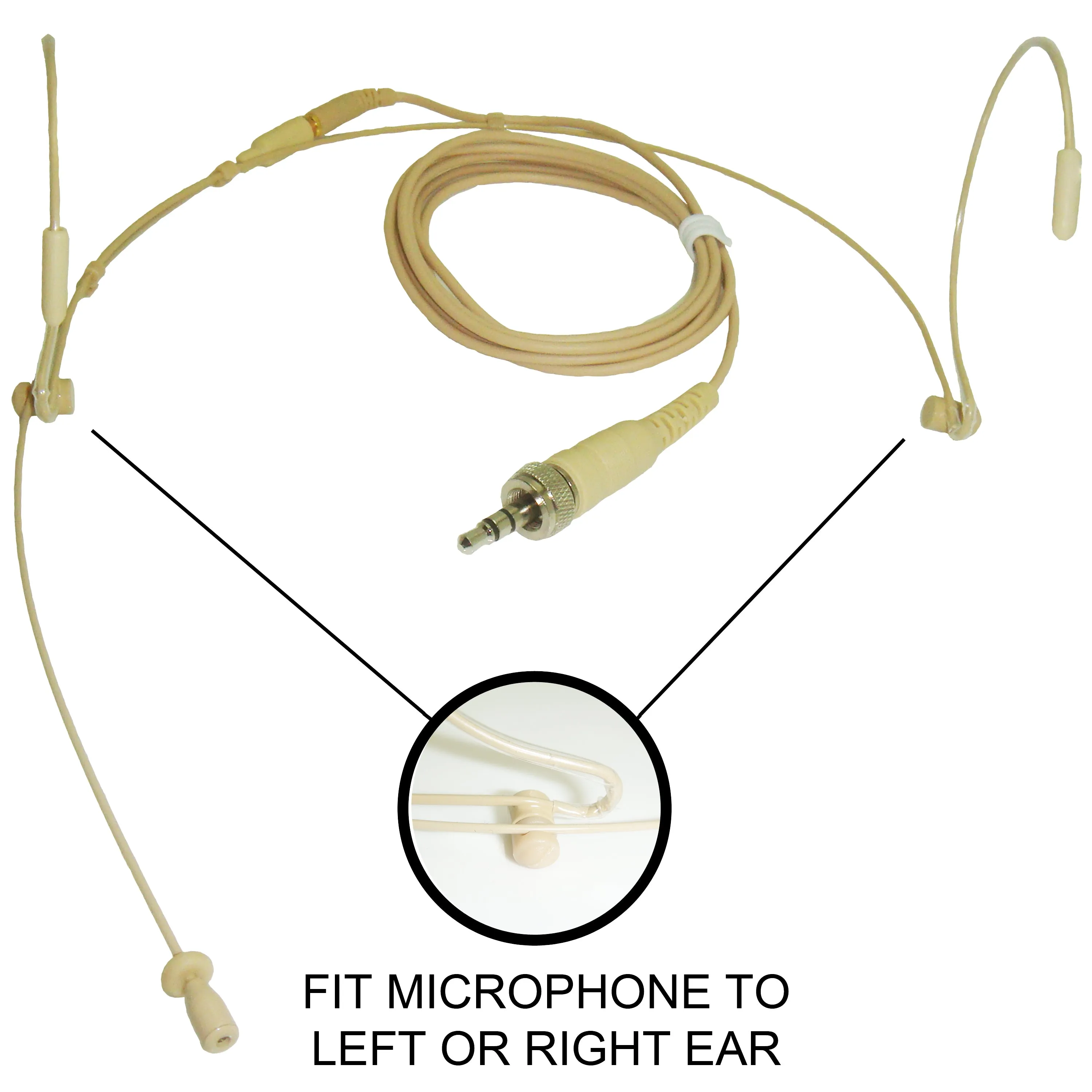 Double Ear Hook Microphone for Sennheiser 3.5mm Locking Jack Body Pack Transmitter EW SL DW G AVX XSW EK SK Series