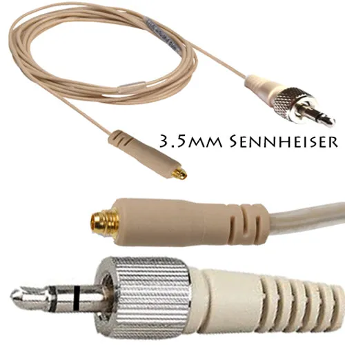 Double Ear Hook Microphone for Sennheiser 3.5mm Locking Jack Body Pack Transmitter EW SL DW G AVX XSW EK SK Series