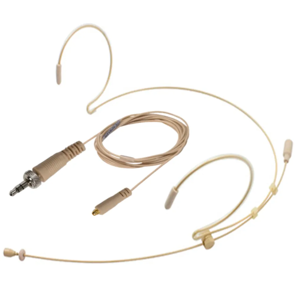 Double Ear Hook Microphone for Sennheiser 3.5mm Locking Jack Body Pack Transmitters EW SK AVX G XSW SL DW EK