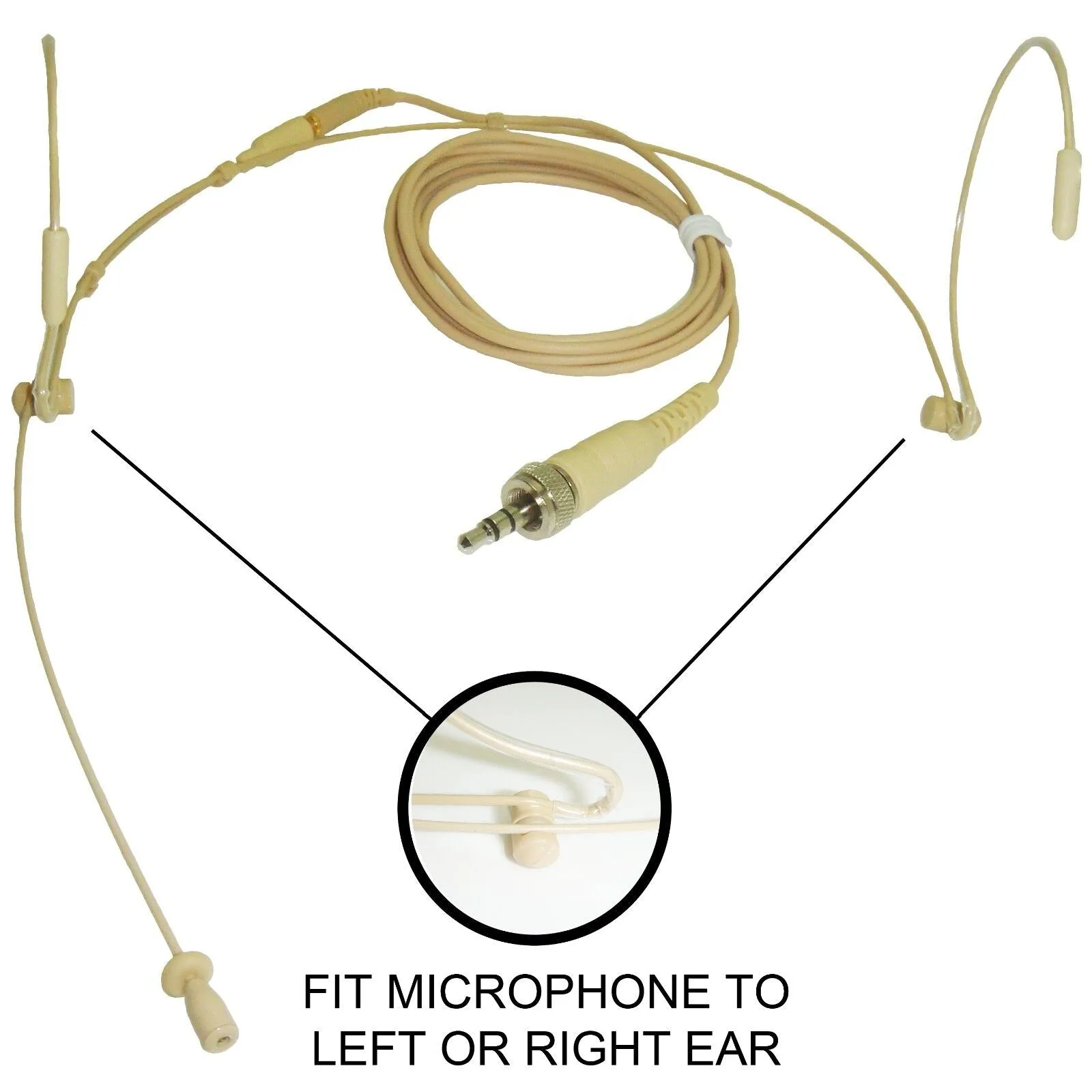 Double Ear Hook Microphone for Sennheiser 3.5mm Locking Jack Body Pack Transmitters EW SK AVX G XSW SL DW EK