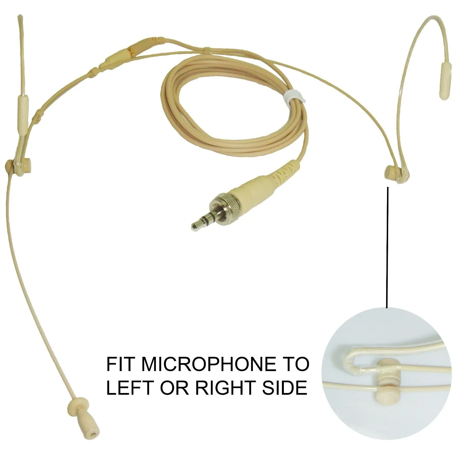 Double Ear Hook Microphone for Sennheiser 3.5mm Locking Jack Body Pack Transmitters EW SK AVX G XSW SL DW EK