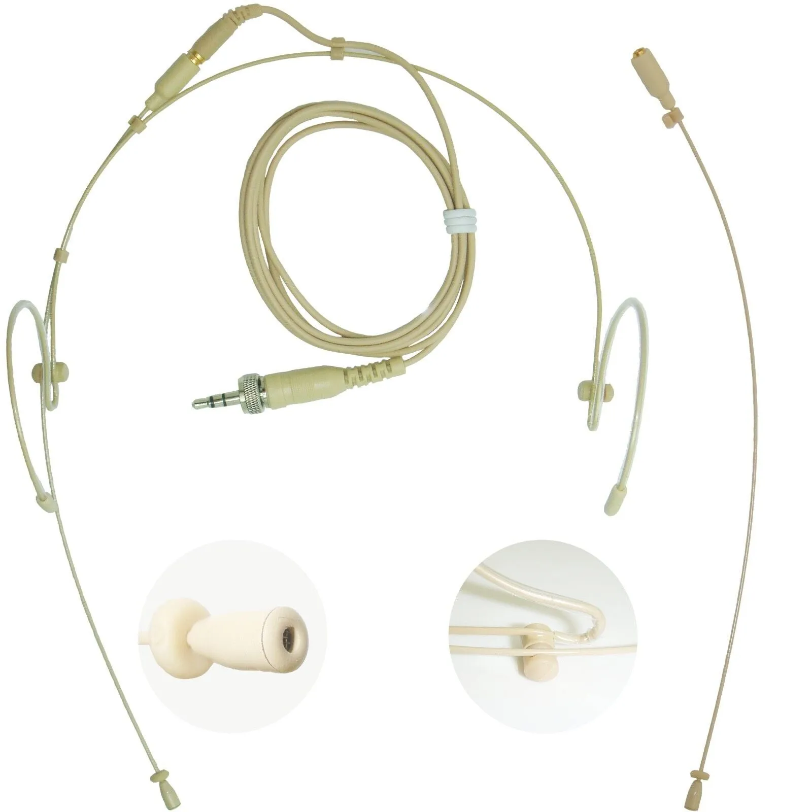 Double Ear Hook Microphone for Sennheiser 3.5mm Locking Jack Body Pack Transmitters EW SK AVX G XSW SL DW EK