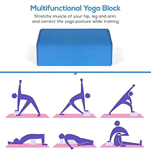 Fashnex Yoga Blocks - High Density EVA Foam Bricks Yoga Foam Exercise Blocks (9 x 6 x 3 inches, Set of 2) (As Per Image)