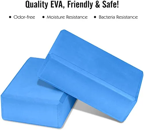 Fashnex Yoga Blocks - High Density EVA Foam Bricks Yoga Foam Exercise Blocks (9 x 6 x 3 inches, Set of 2) (As Per Image)