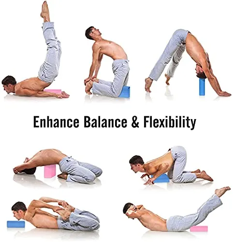 Fashnex Yoga Blocks - High Density EVA Foam Bricks Yoga Foam Exercise Blocks (9 x 6 x 3 inches, Set of 2) (As Per Image)