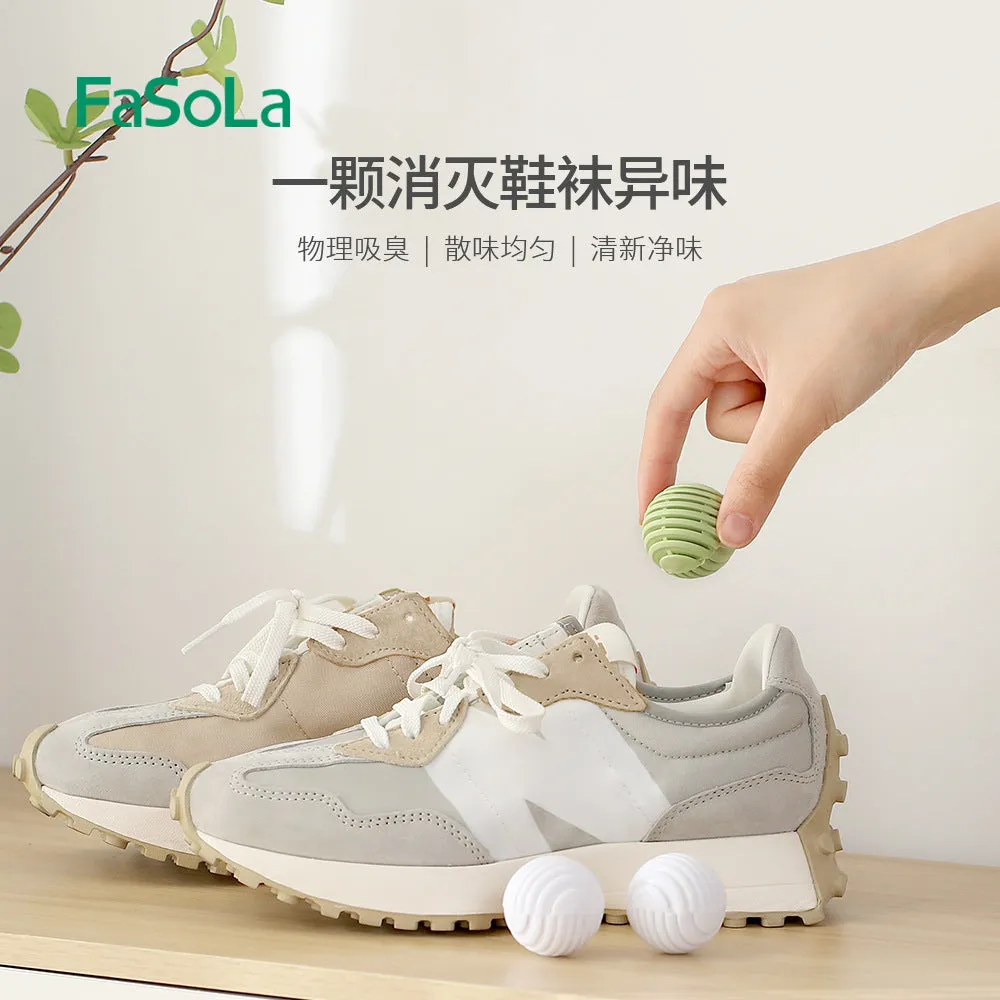 FaSoLa Shoe Deodorizer Balls - Fresh Green Breeze, 6 Pieces, 3.5cm Diameter