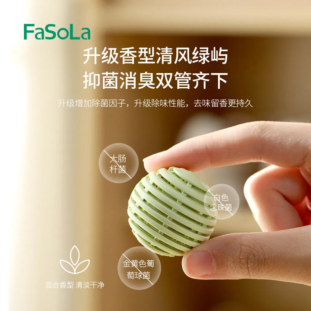FaSoLa Shoe Deodorizer Balls - Fresh Green Breeze, 6 Pieces, 3.5cm Diameter